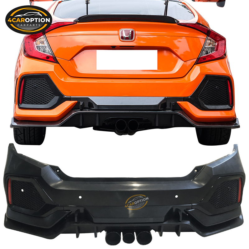 Fits 16-21 Honda Civic Sedan CTR Type R 10th-Gen Rear Bumper Cover