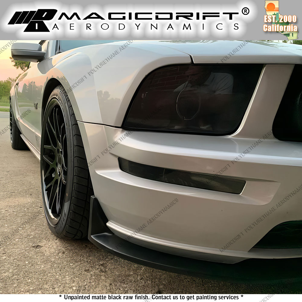 Font Bumpe Lip Compatible With 2005-2009 Fod Mustang GT V8 Unpainted Front Bumper Lip Spoiler Pu