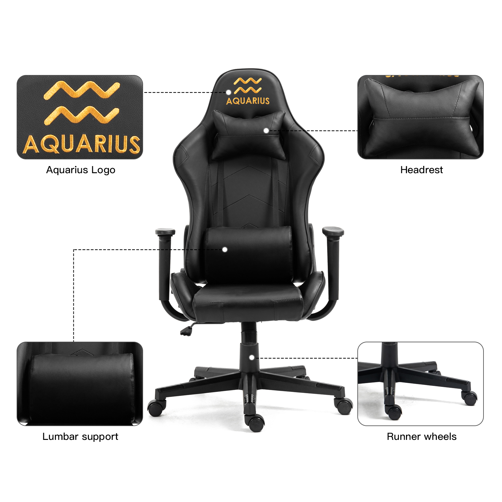 Ergonomic Racing Gaming Chair Swivel Recliner Office Executive Computer Chair