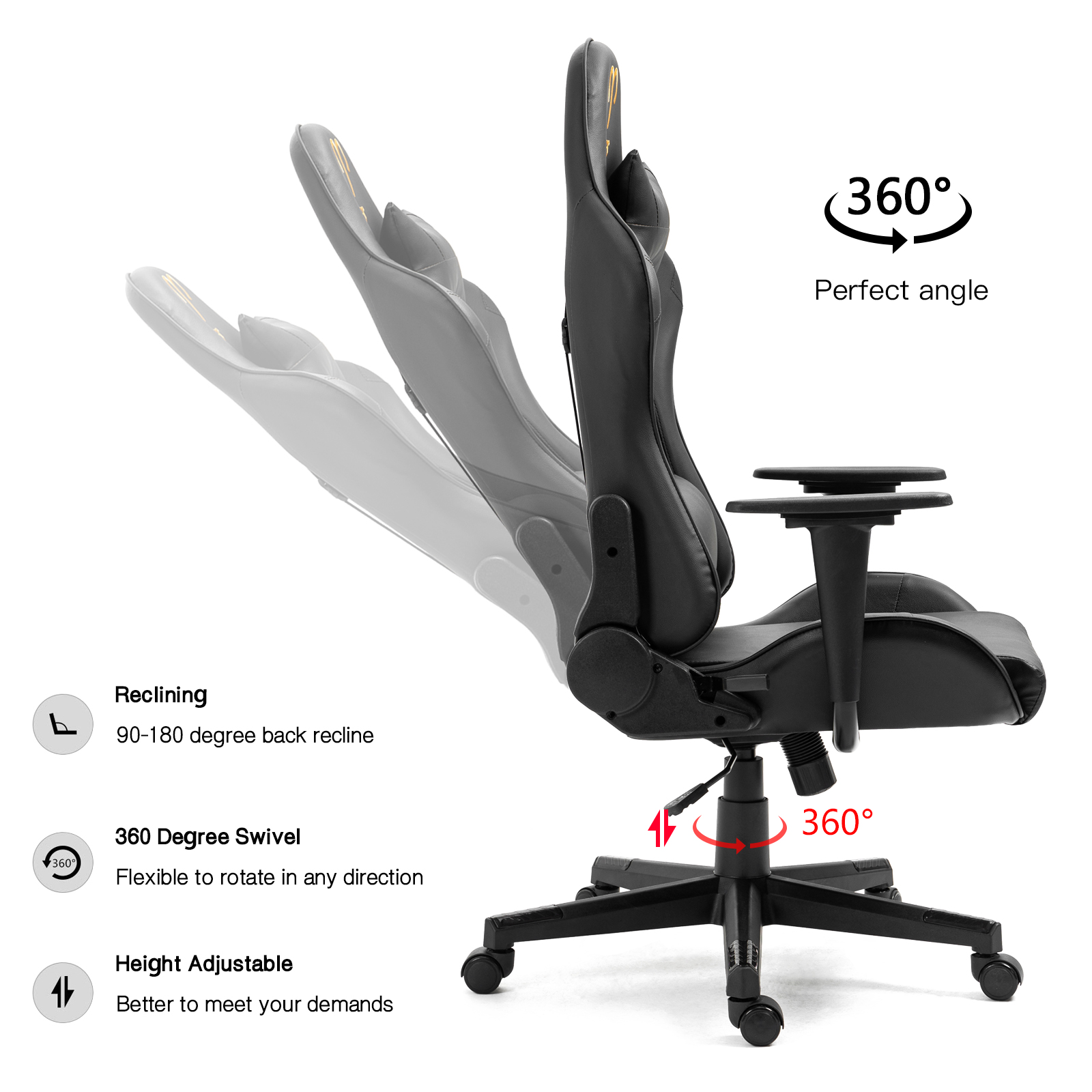 Ergonomic Racing Gaming Chair Swivel Recliner Office Executive Computer Chair