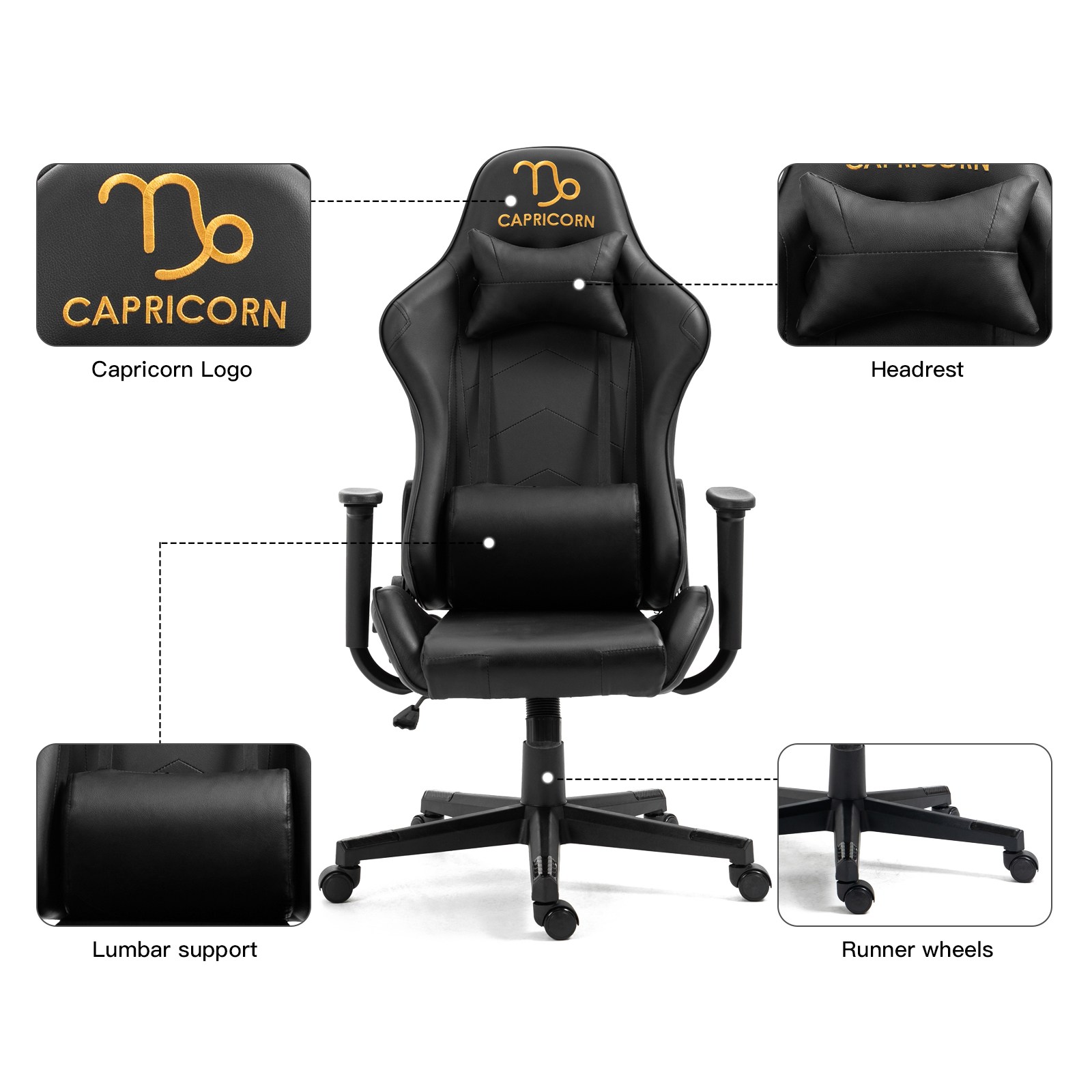 Ergonomic Racing Gaming Chair Swivel Recliner Office Executive Computer Chair