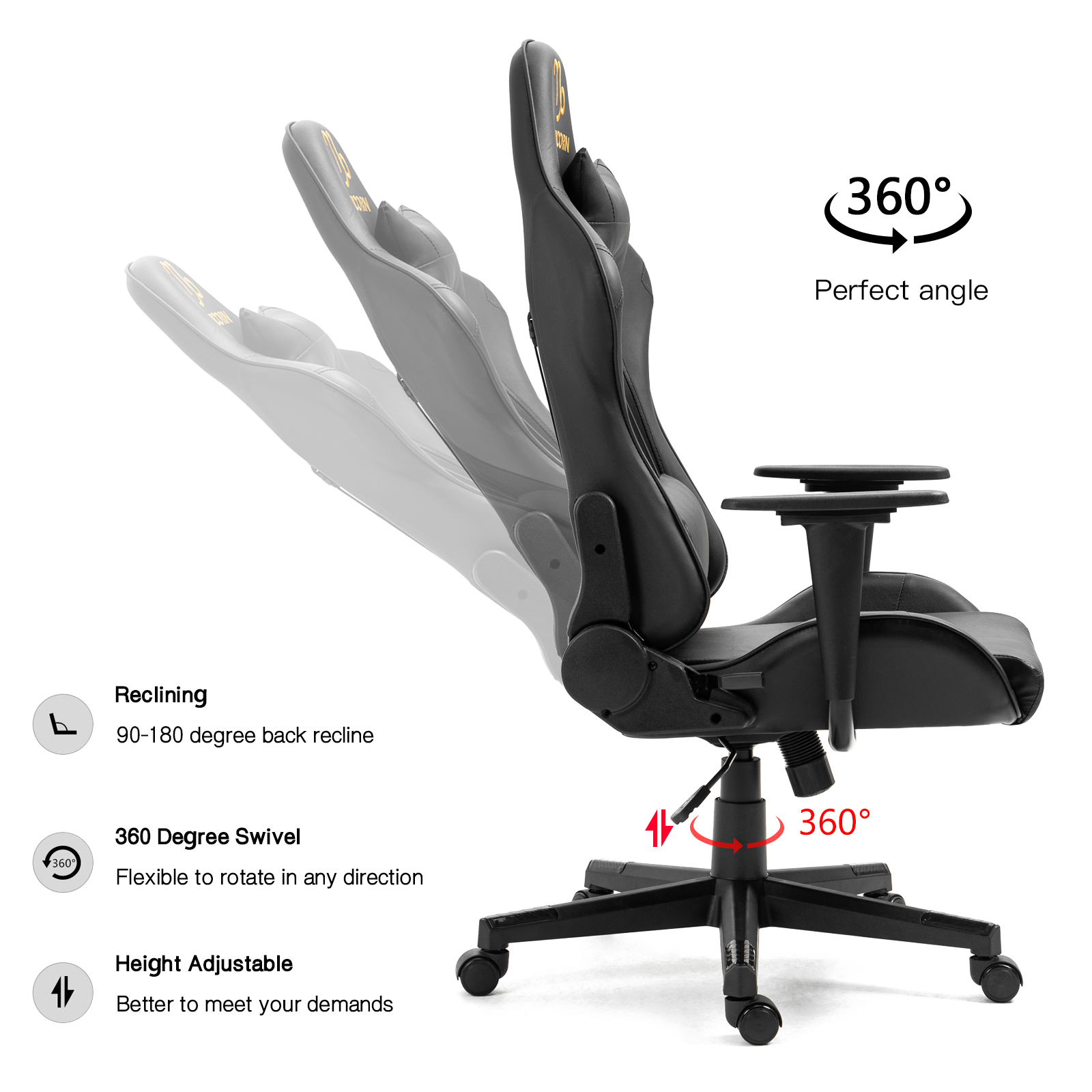 Ergonomic Racing Gaming Chair Swivel Recliner Office Executive Computer Chair