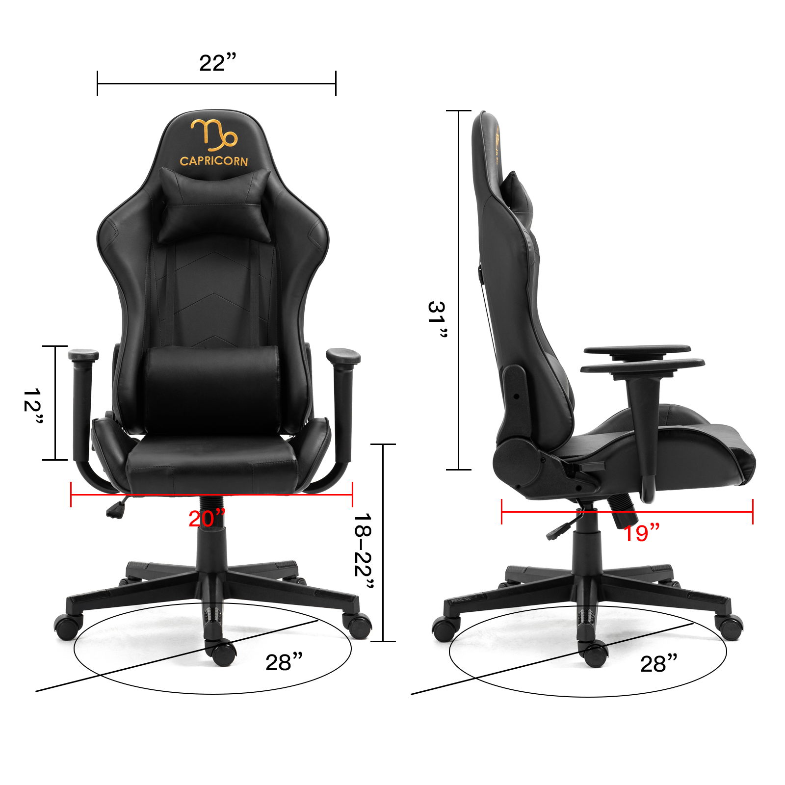 Ergonomic Racing Gaming Chair Swivel Recliner Office Executive Computer Chair