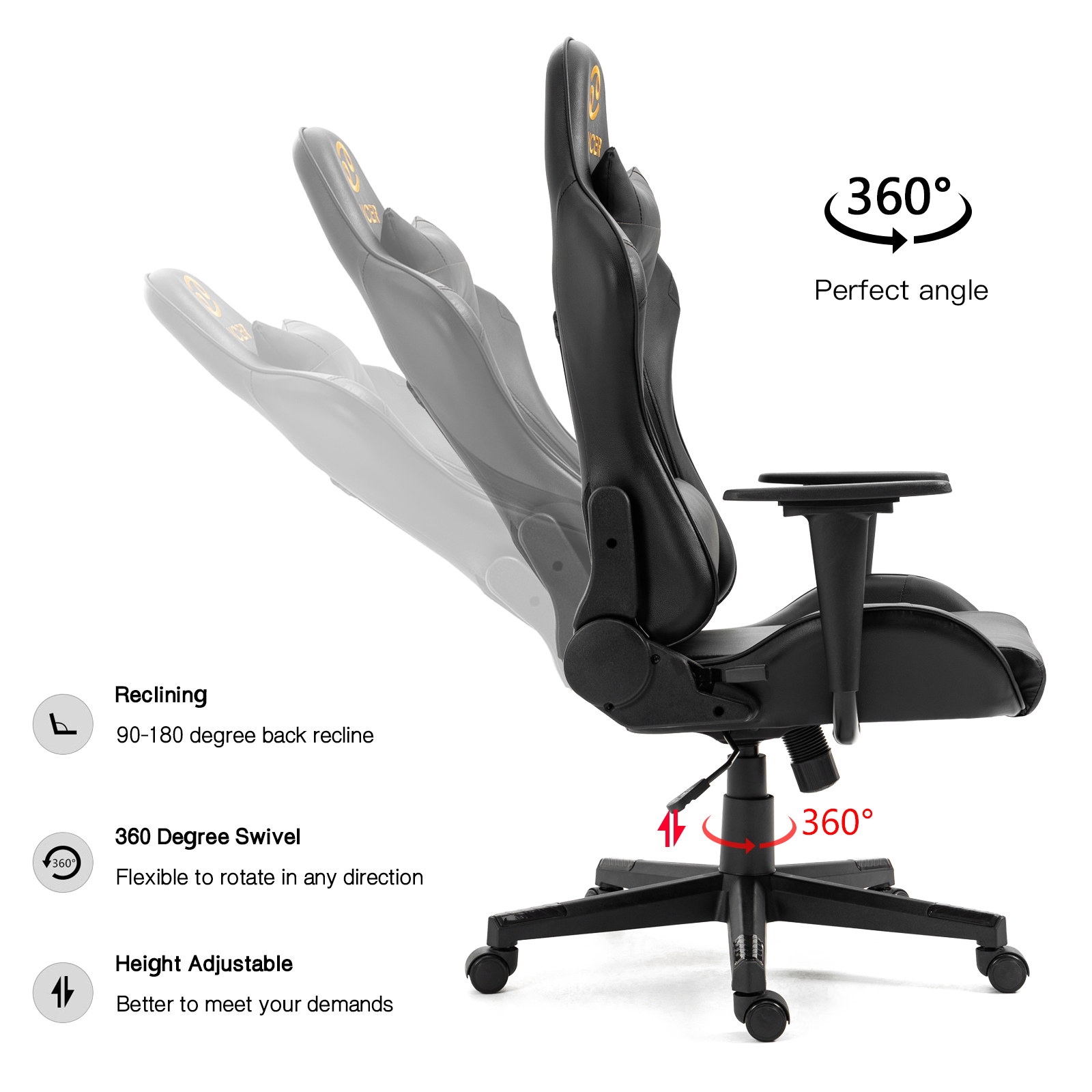 Ergonomic Racing Gaming Chair Swivel Recliner Office Executive Computer Chair