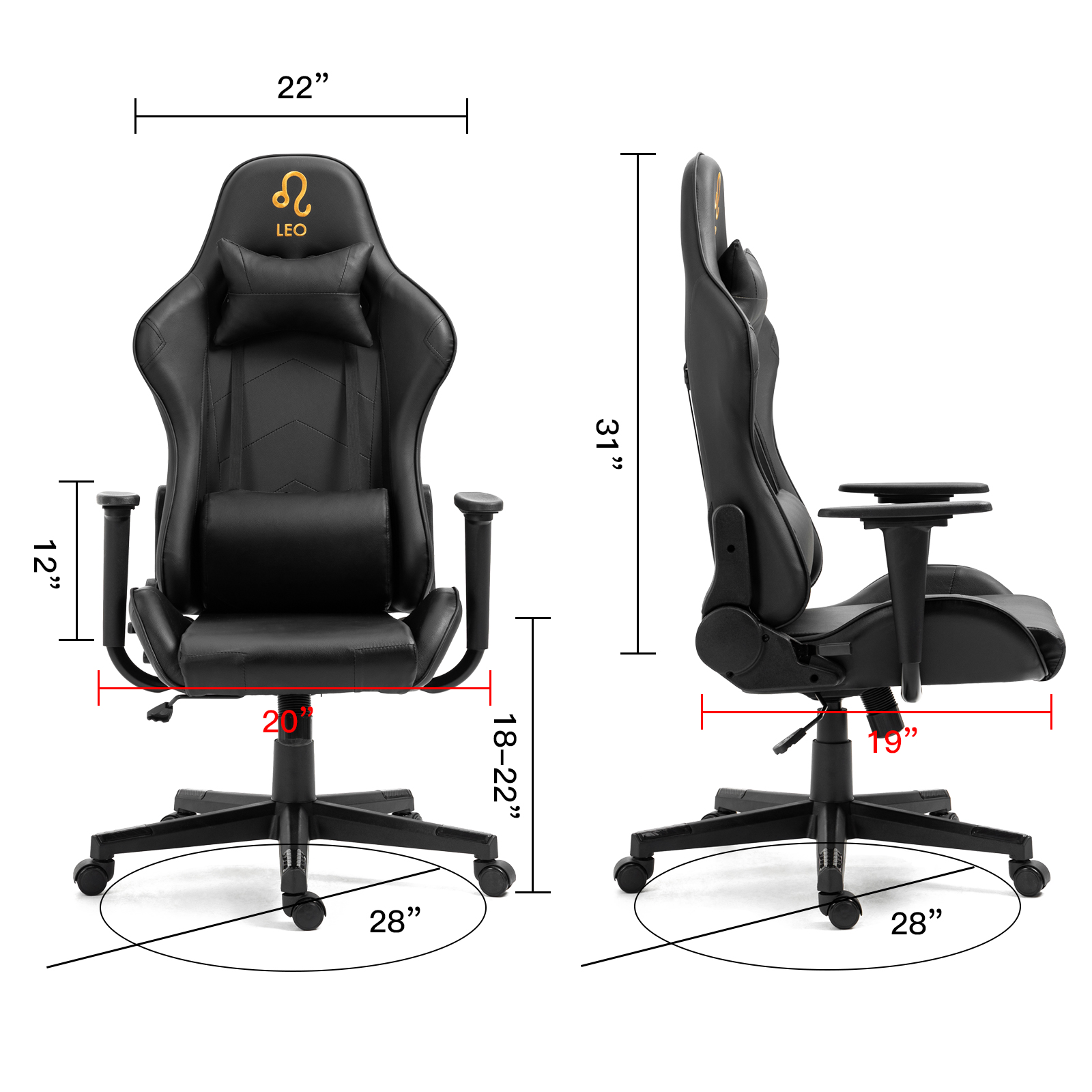 Ergonomic Racing Gaming Chair Swivel Recliner Office Executive Computer Chair