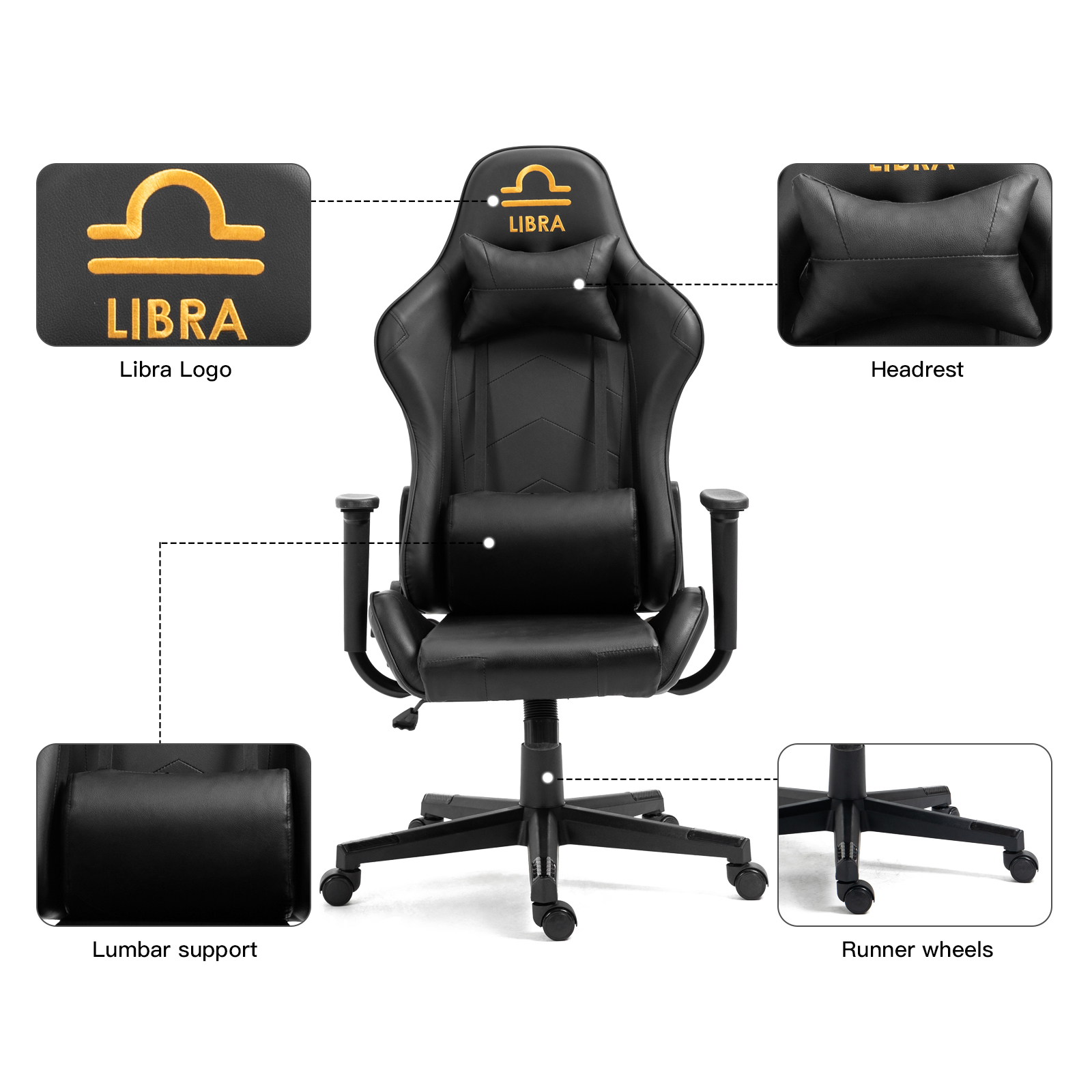 Ergonomic Racing Gaming Chair Swivel Recliner Office Executive Computer Chair