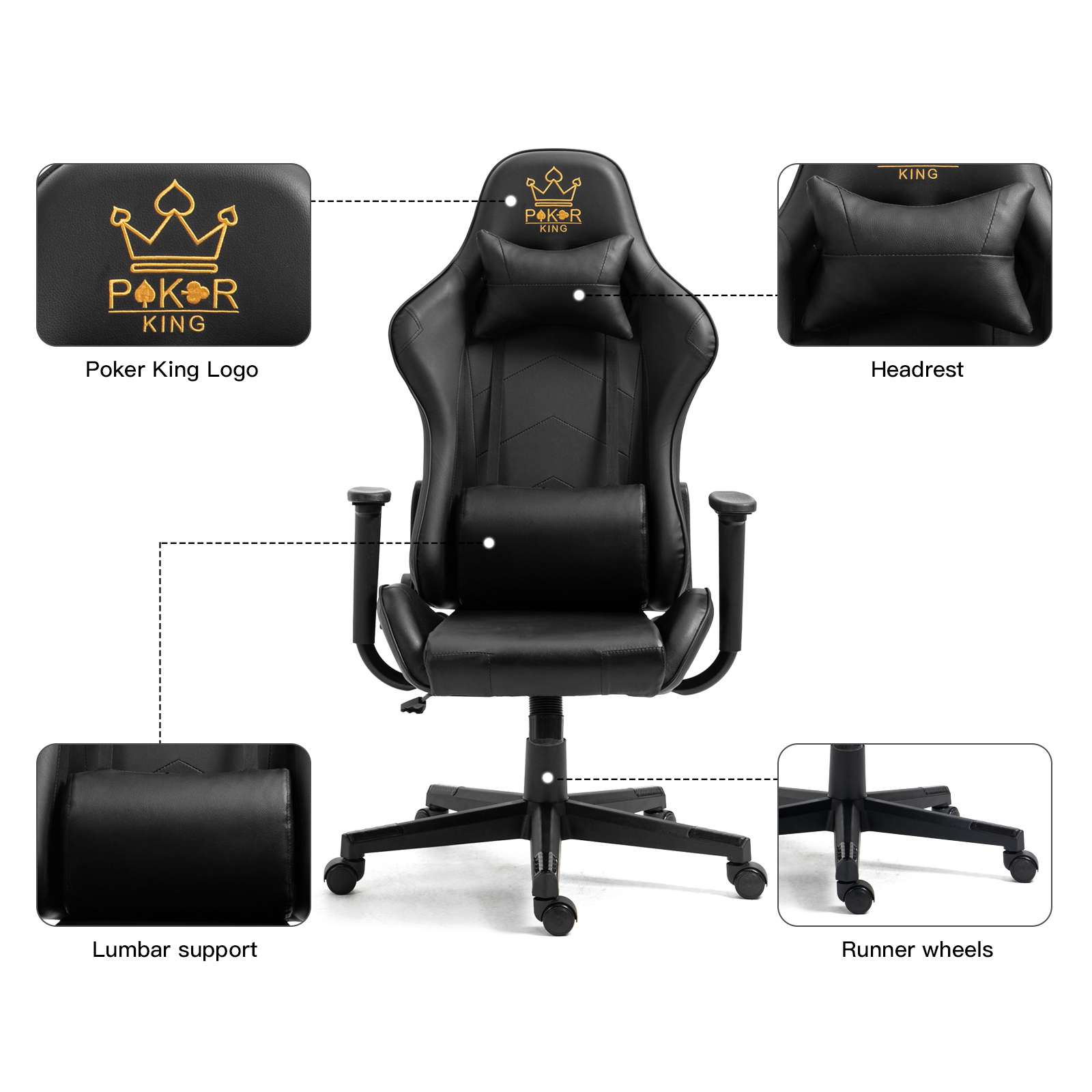 Ergonomic Racing Gaming Chair Swivel Recliner Office Executive Computer Chair