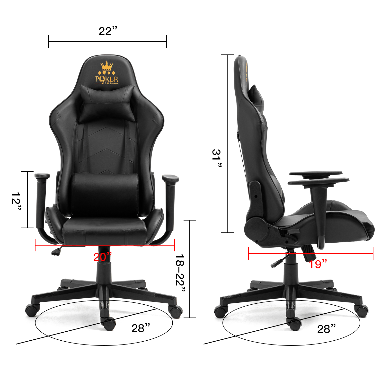 Ergonomic Racing Gaming Chair Swivel Recliner Office Executive Computer Chair