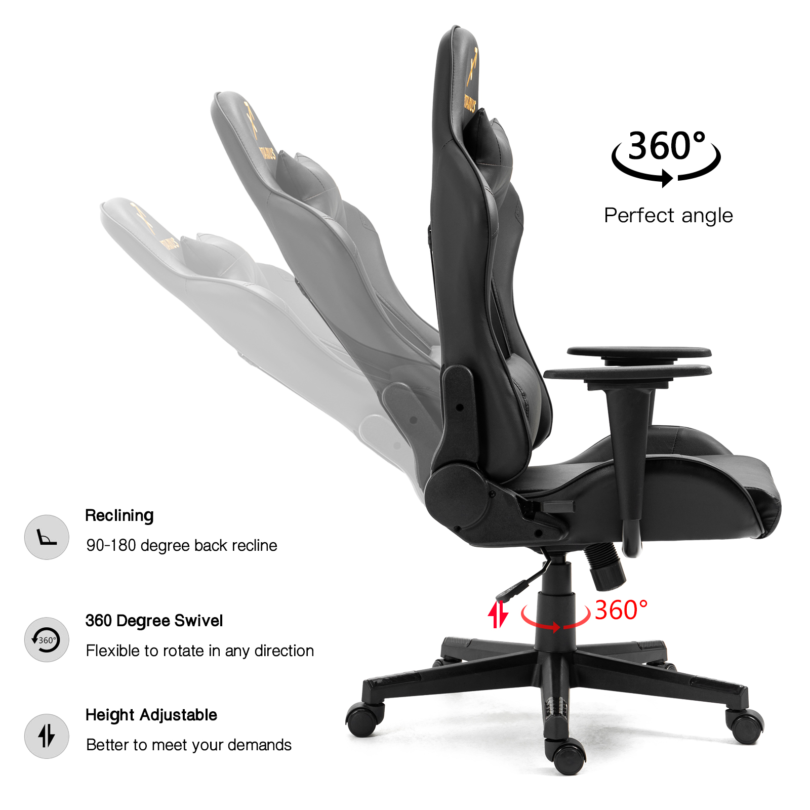 Ergonomic Racing Gaming Chair Swivel Recliner Office Executive Computer Chair