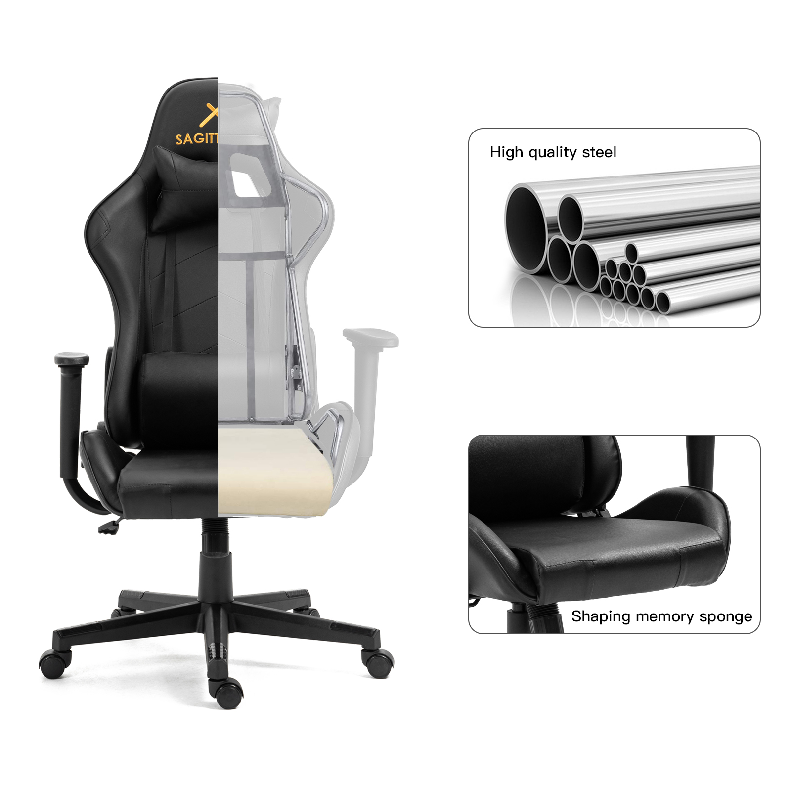 Ergonomic Racing Gaming Chair Swivel Recliner Office Executive Computer Chair