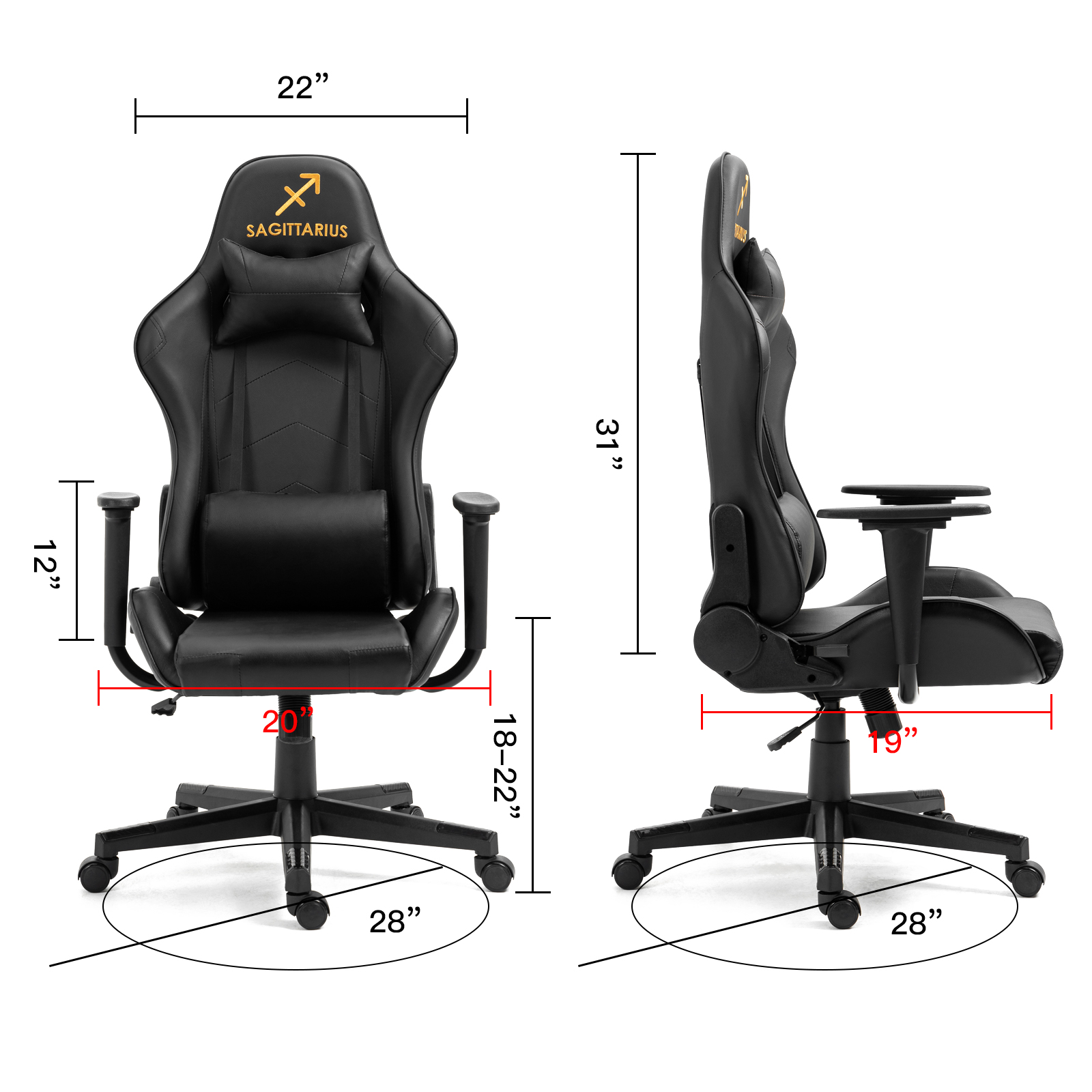 Ergonomic Racing Gaming Chair Swivel Recliner Office Executive Computer Chair