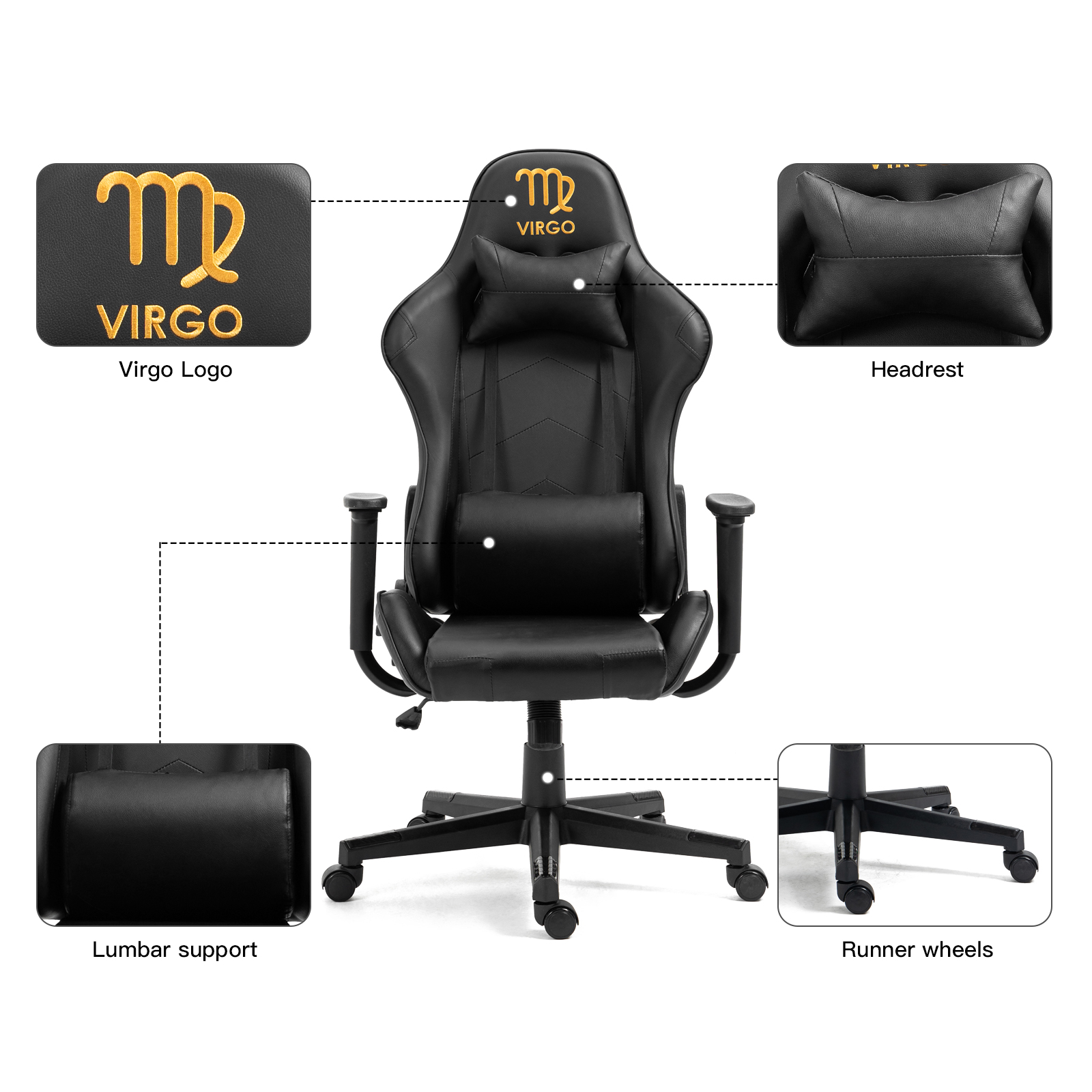 Ergonomic Racing Gaming Chair Swivel Recliner Office Executive Computer Chair