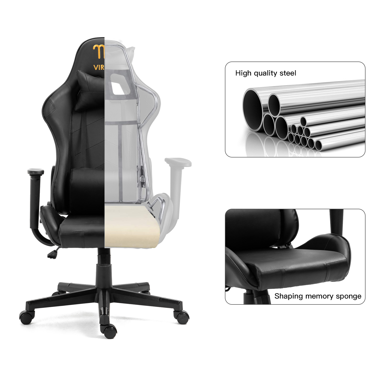 Ergonomic Racing Gaming Chair Swivel Recliner Office Executive Computer Chair