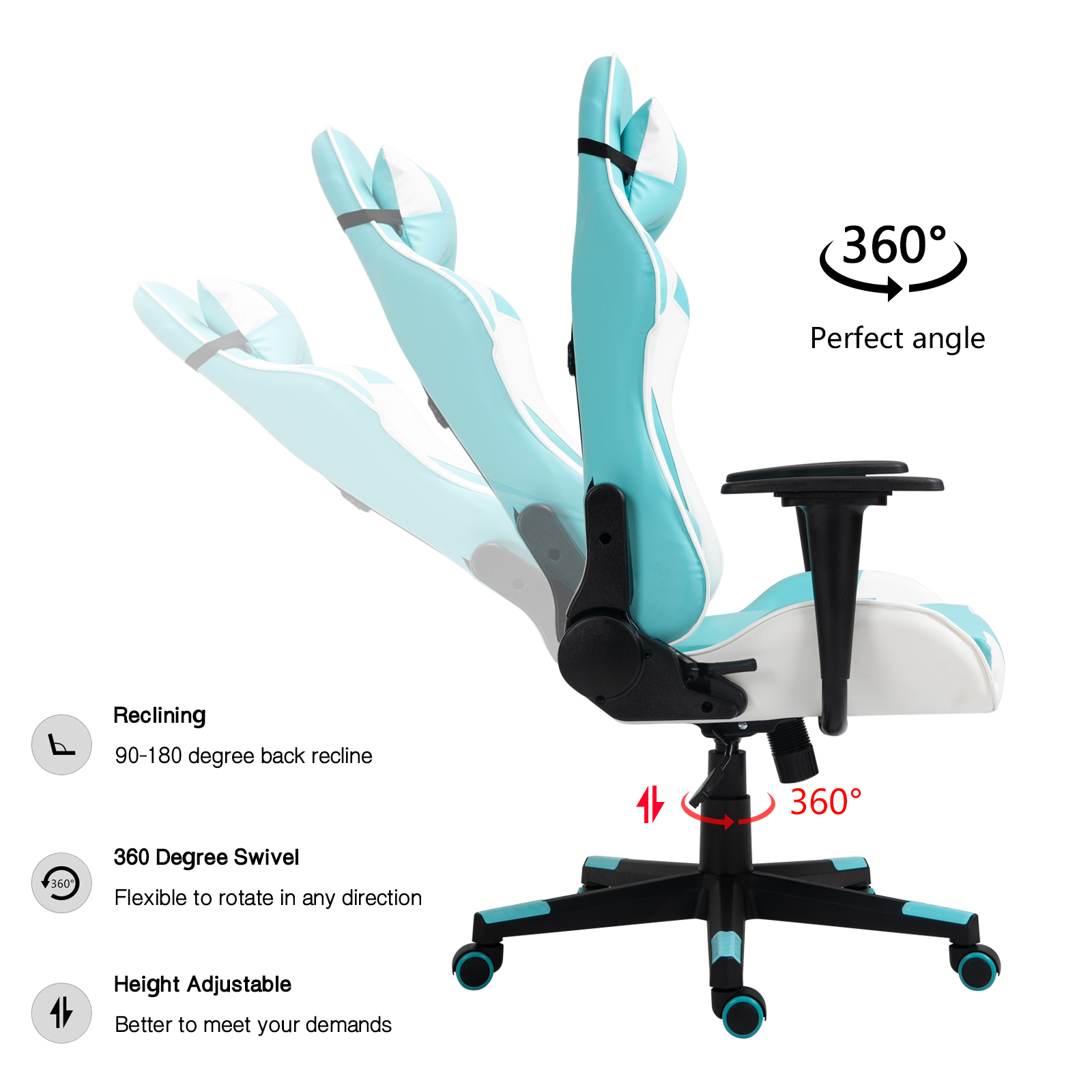 Ergonomic Racing Gaming Chair Swivel Recliner Office Executive Computer Chair