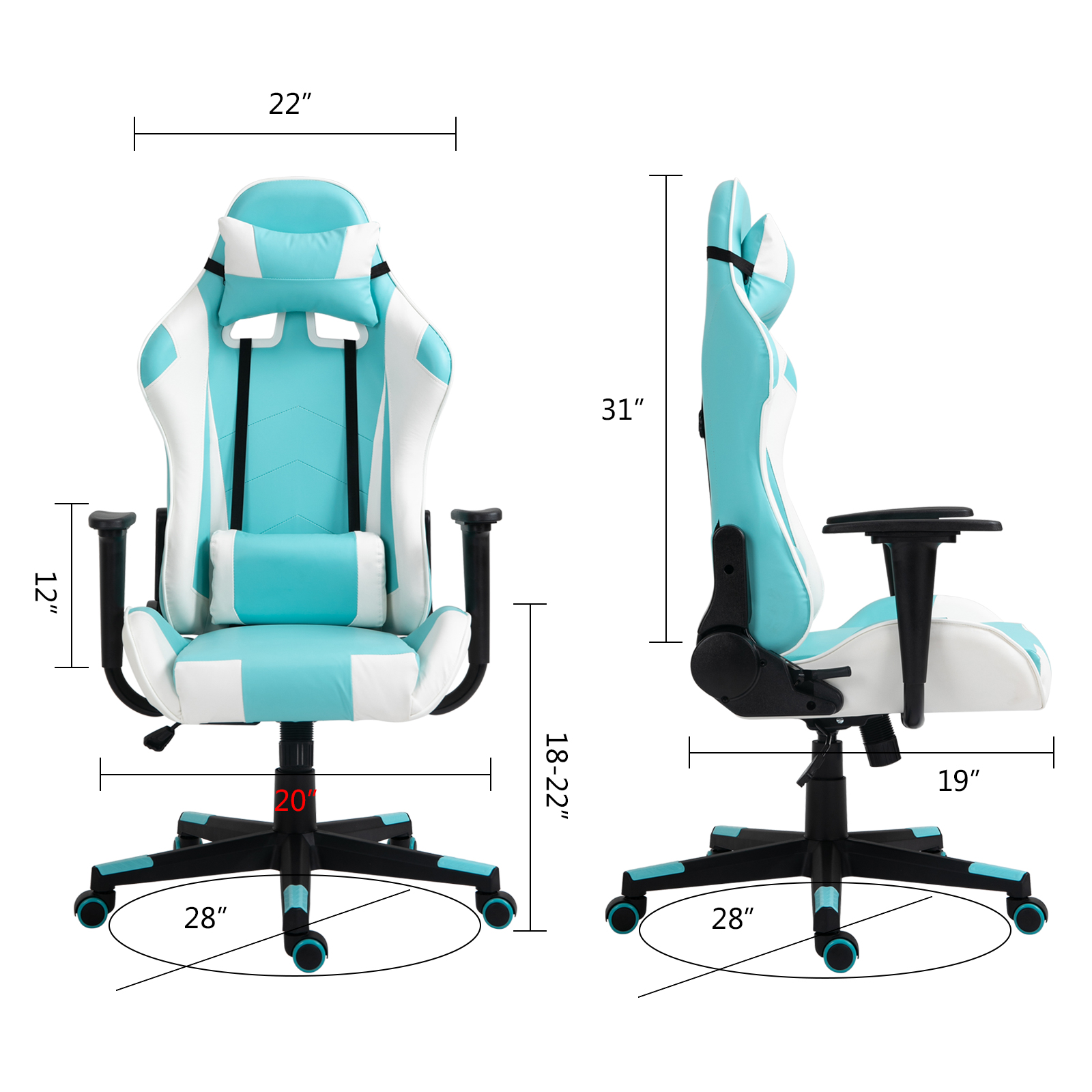 Ergonomic Racing Gaming Chair Swivel Recliner Office Executive Computer Chair