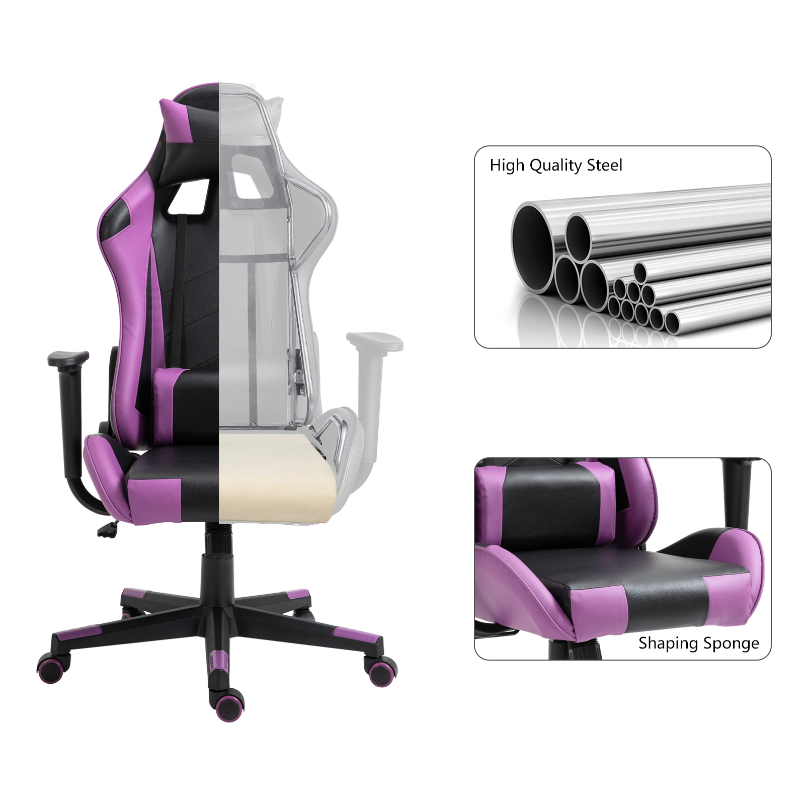 Ergonomic Racing Gaming Chair Swivel Recliner Office Executive Computer Chair