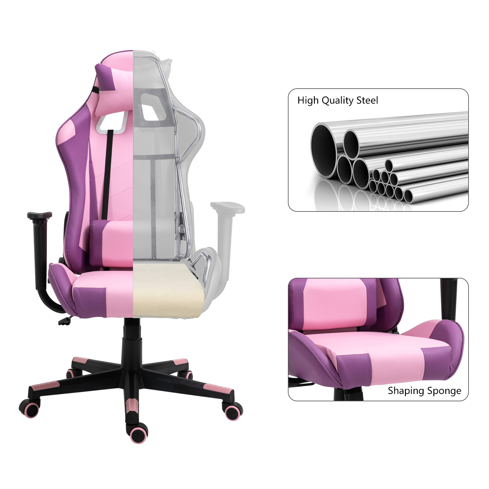 Ergonomic Racing Gaming Chair Swivel Recliner Office Executive Computer Chair