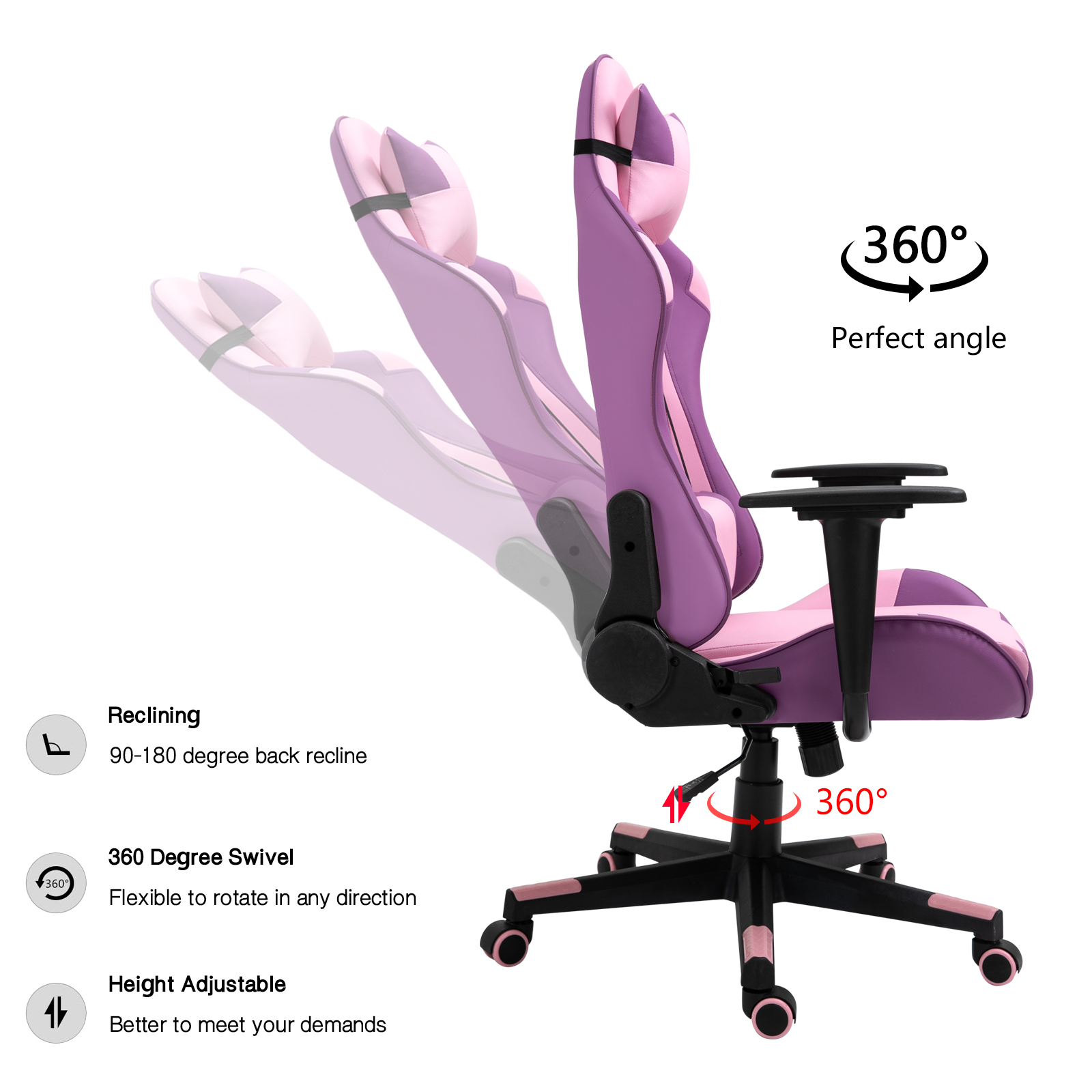 Ergonomic Racing Gaming Chair Swivel Recliner Office Executive Computer Chair