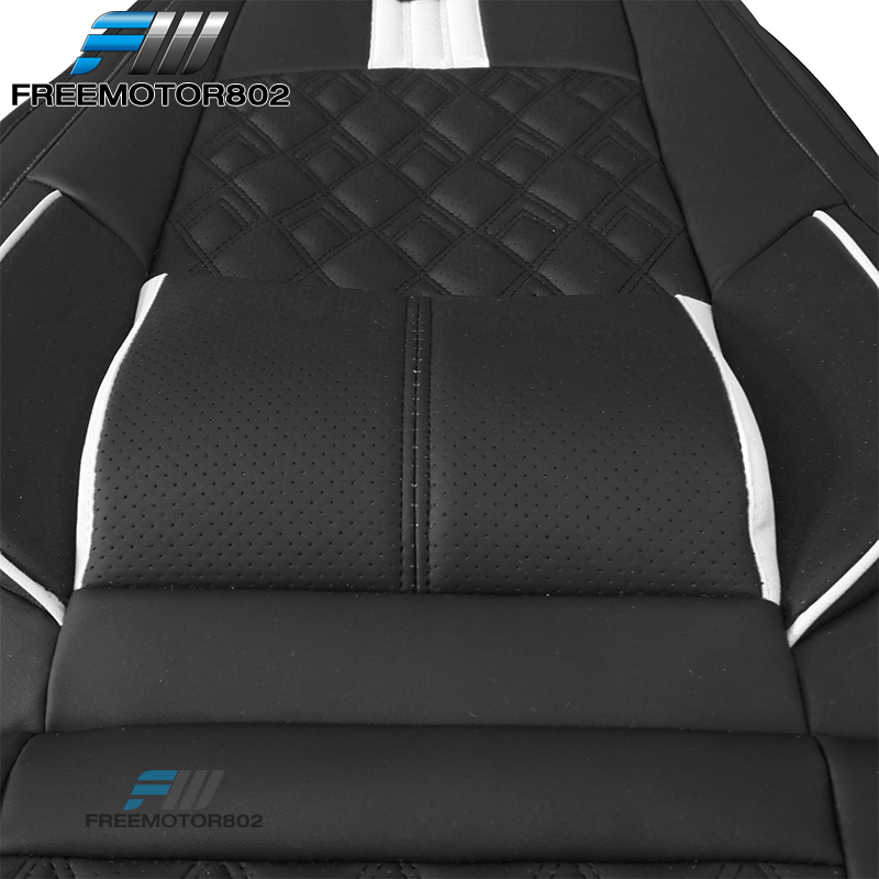 For 16-21 Honda 10th Gen Civic Black&White Leather Seat