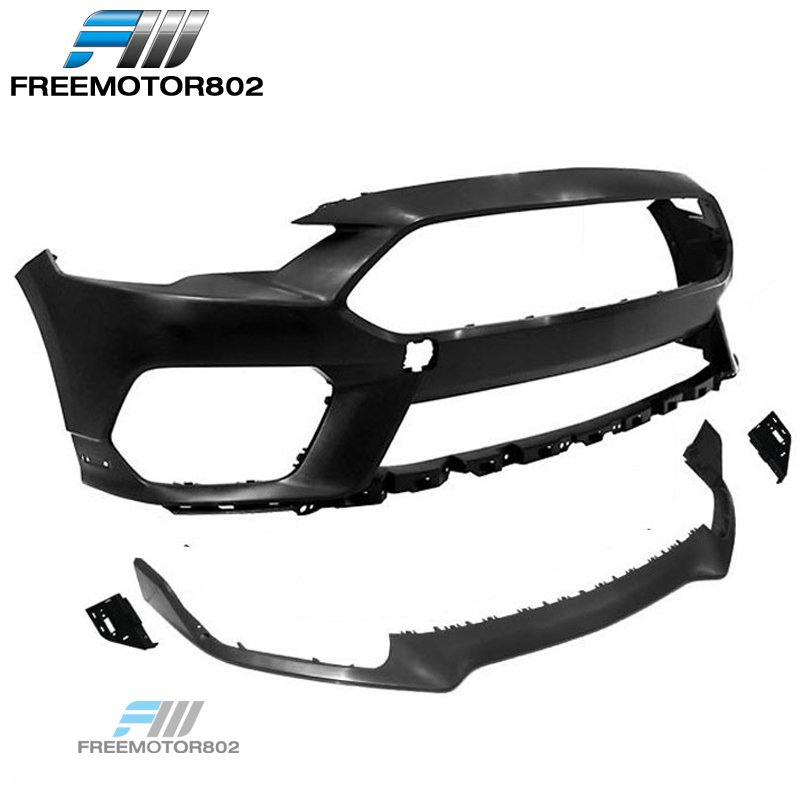 Fits 18-23 Ford Mustang Mach 1 Style PP Unpainted Black Front