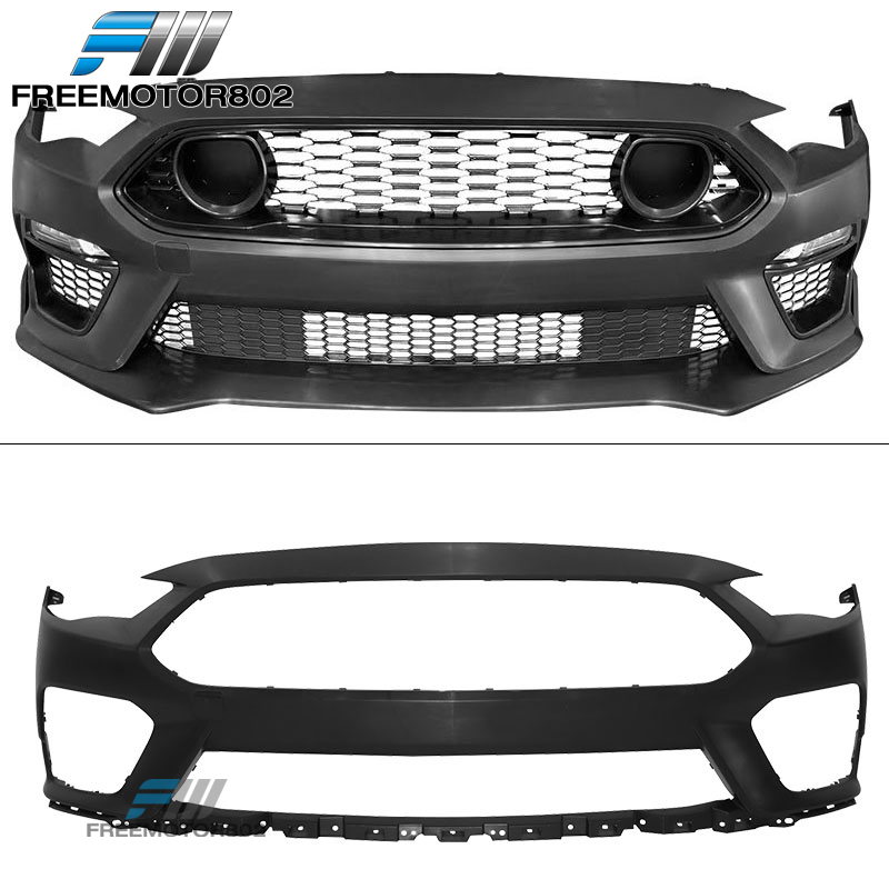 Fits 18-23 Ford Mustang Mach 1 Style PP Unpainted Black Front