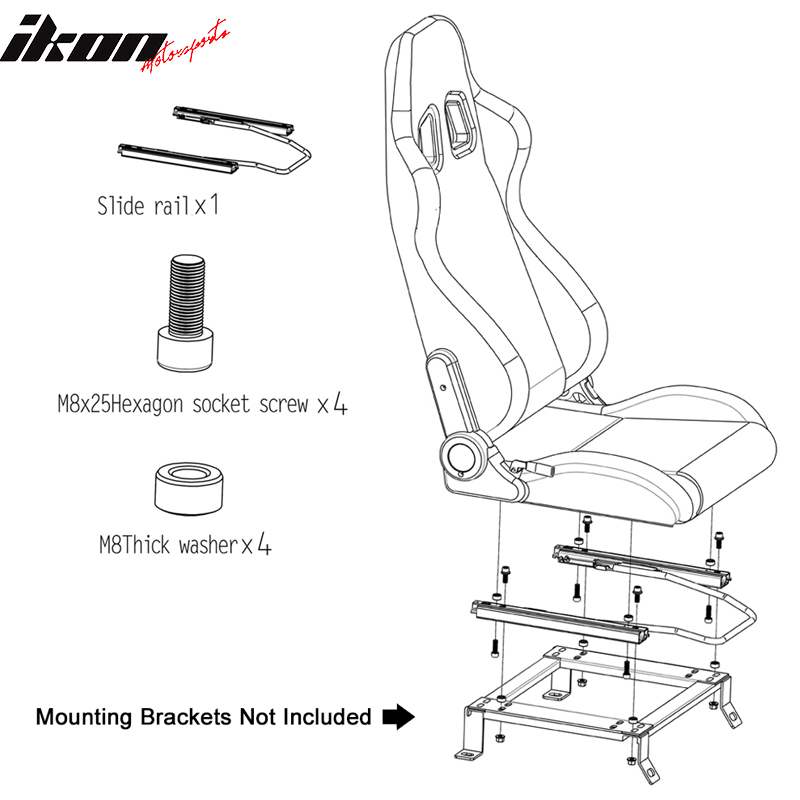 Universal Recline Racing Seat PU Carbon Blue Plaid