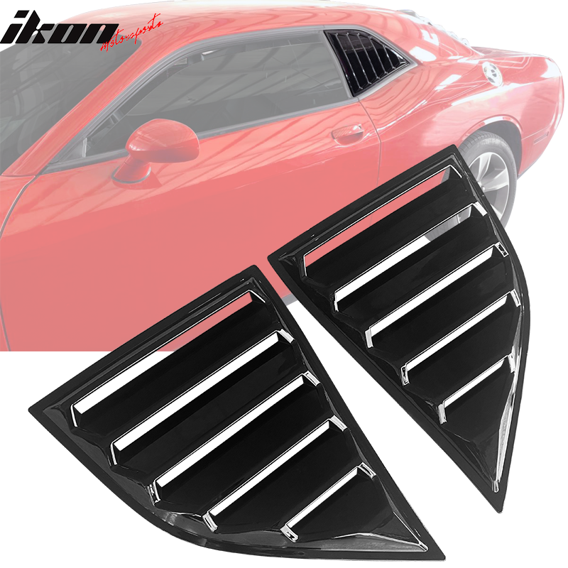 For 08-23 Dodge Challenger XE V4 Gloss Black Rear Side Window