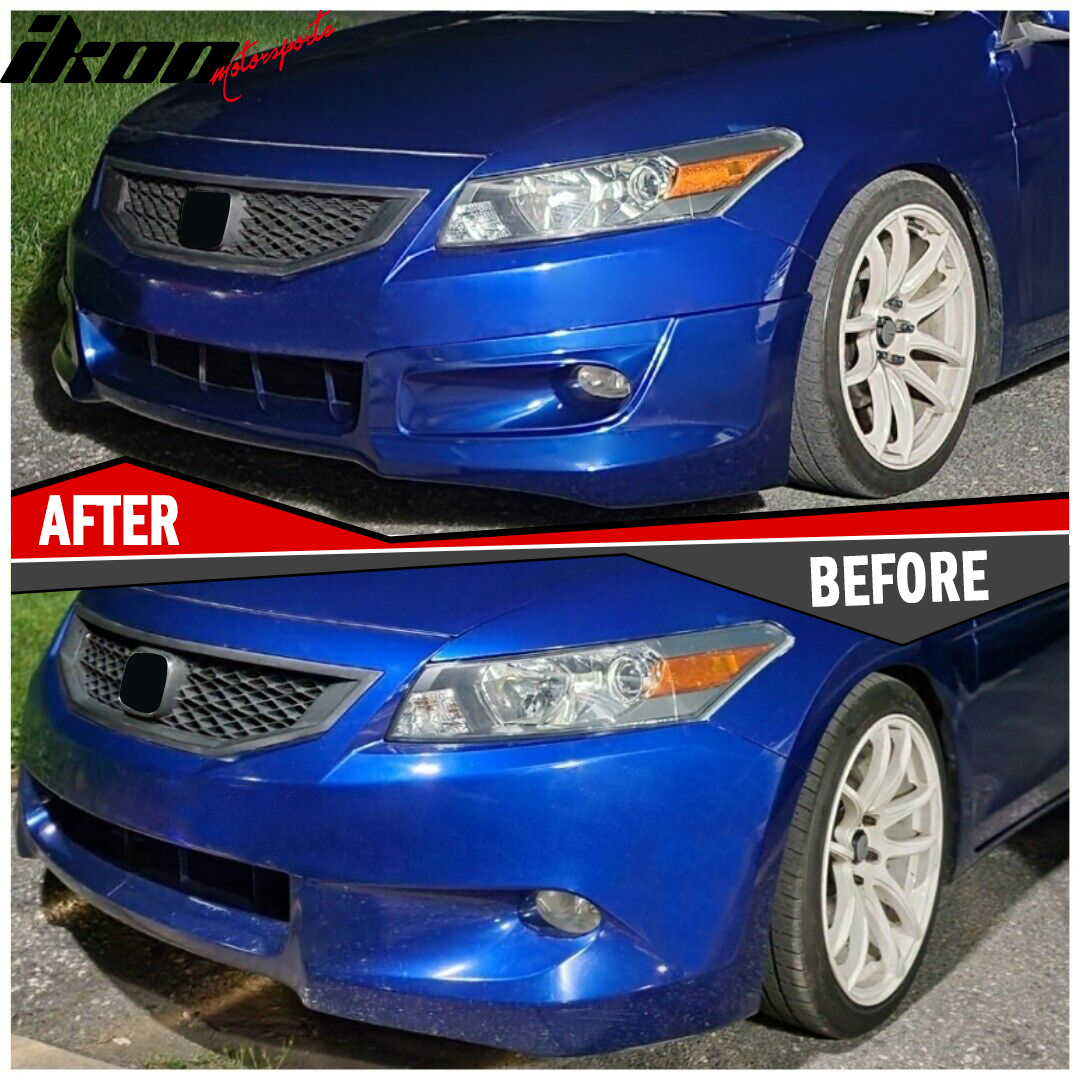 FREEMOTOR802 3-Piece Front Bumper Lip Spoiler For 2021-2022 Honda Accord (Gloss Black/White)