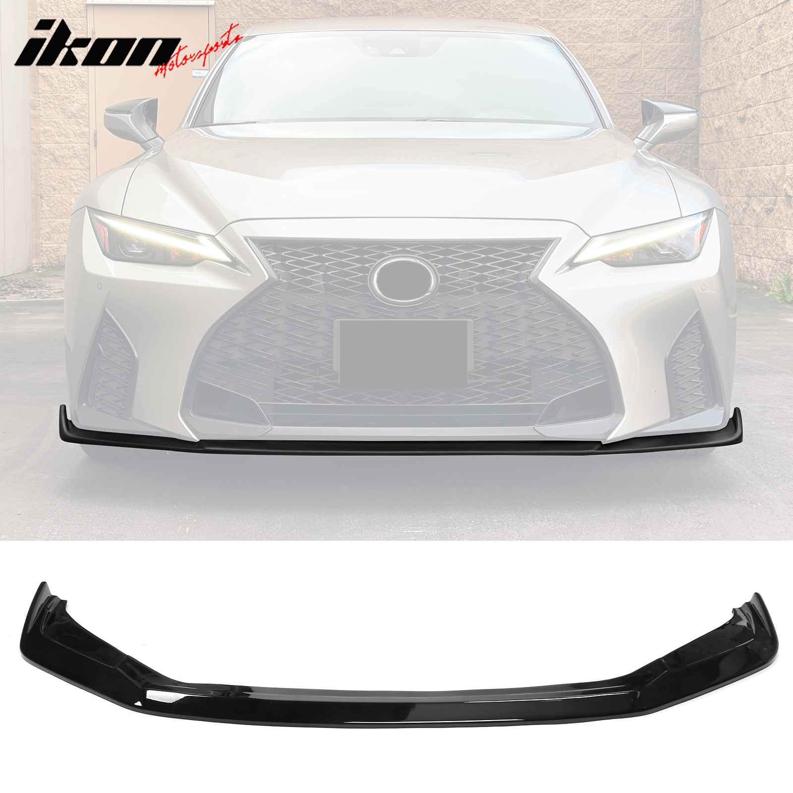 Fits 21-25 Lexus IS350 F Sport Sedan IKON ABS Front Bumper Lip