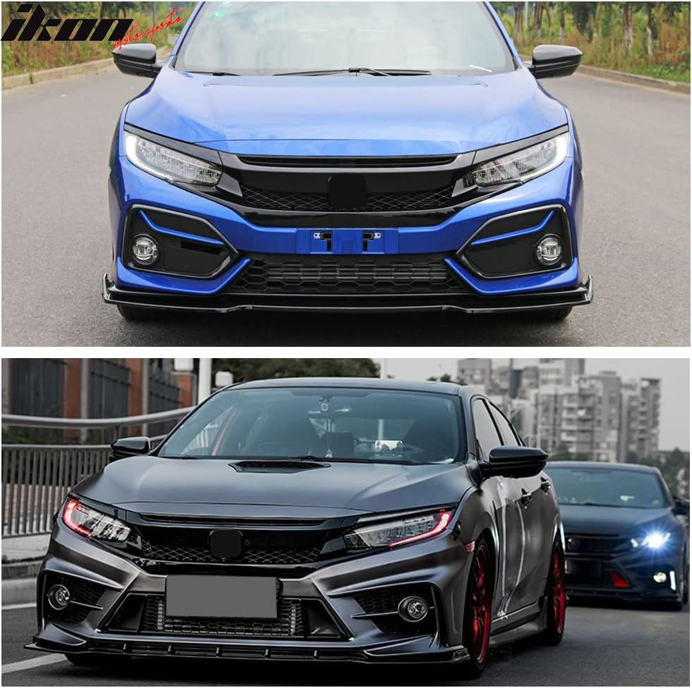 Fit 16-21 Honda Civic 10th Gen FK8 Type R T-R Style Front Grille