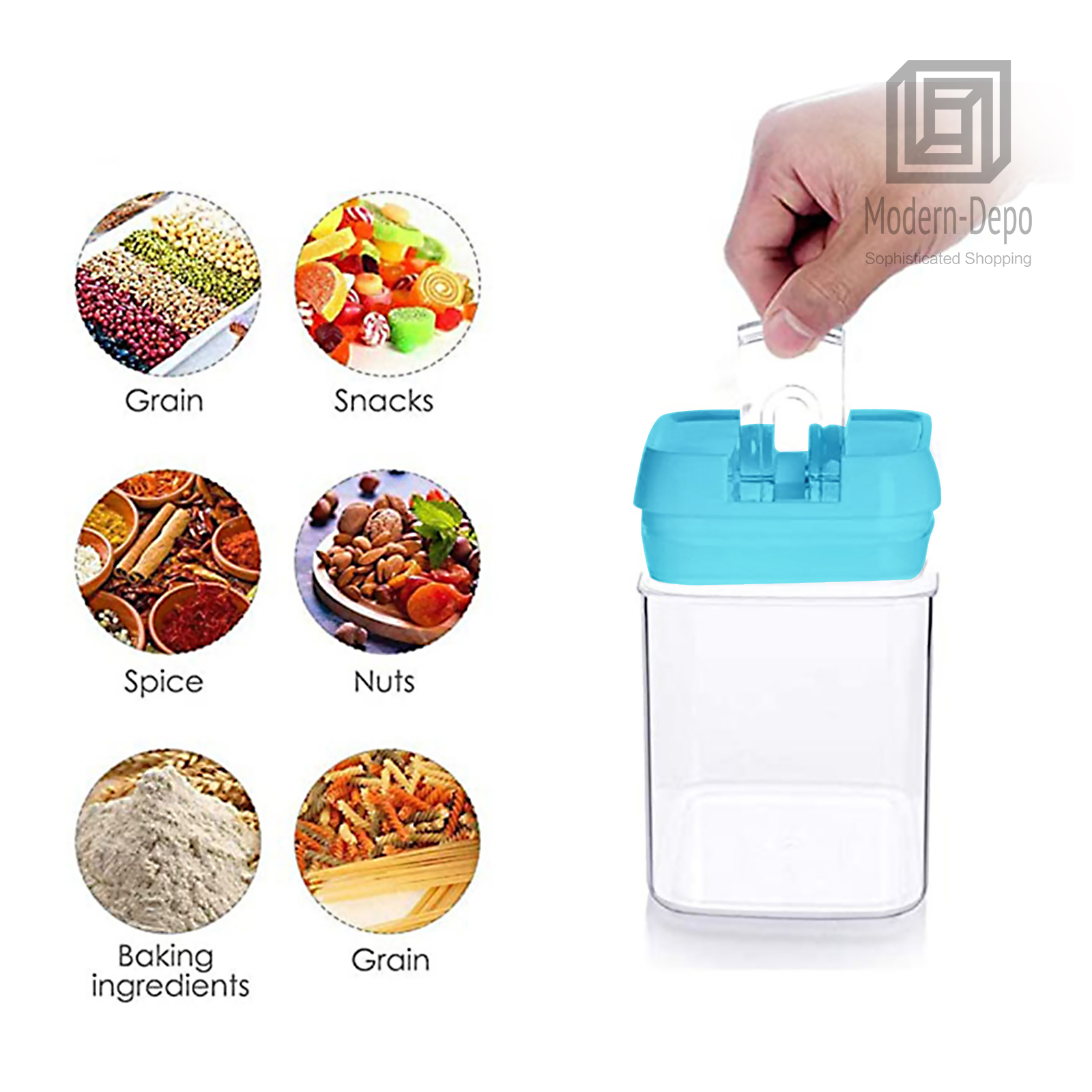 7pcs Food Storage Container with Lid Airtight Kitchen Plastic Canister BPA Free