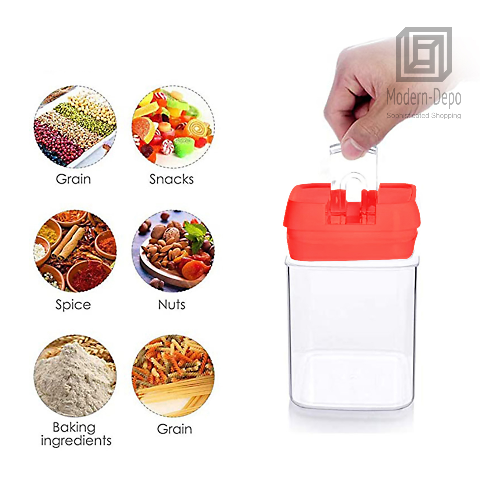 7pcs Food Storage Container with Lid Airtight Kitchen Plastic Canister BPA Free