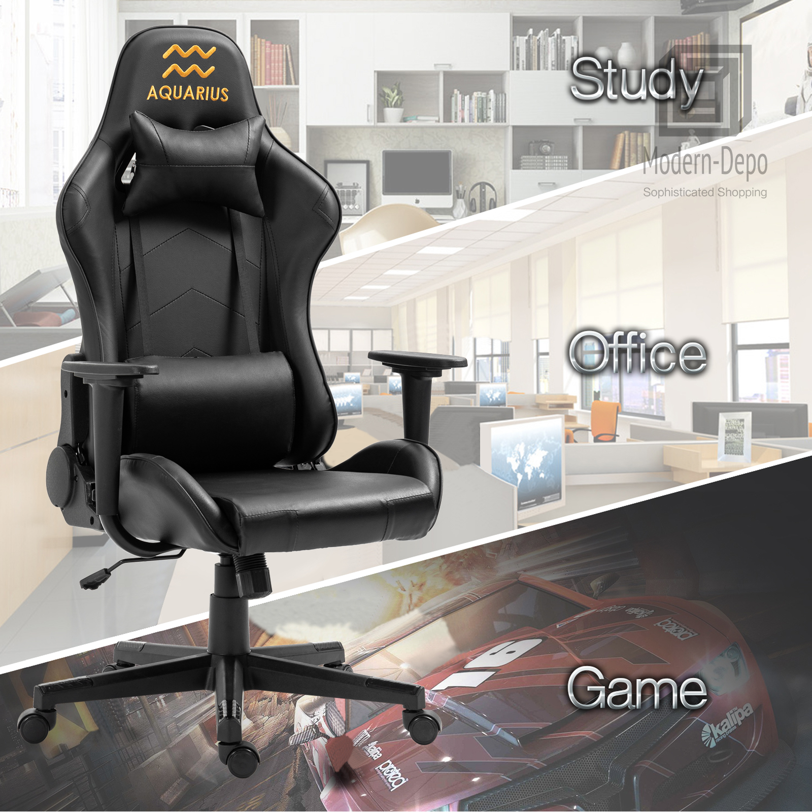 Ergonomic Racing Gaming Chair Swivel Recliner Office Executive Computer Chair