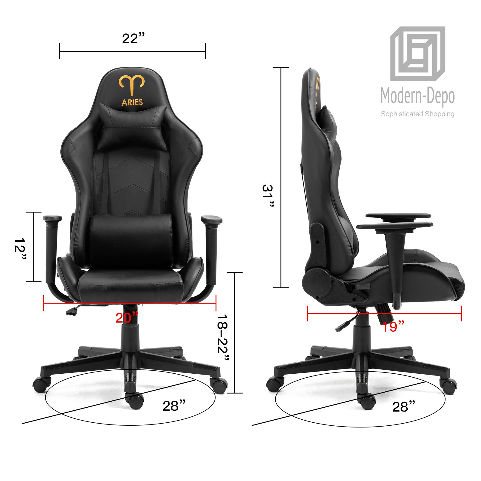 Ergonomic Racing Gaming Chair Swivel Recliner Office Executive Computer Chair