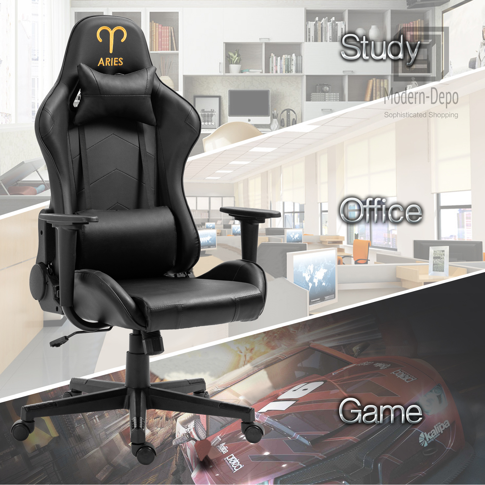 Ergonomic Racing Gaming Chair Swivel Recliner Office Executive Computer Chair