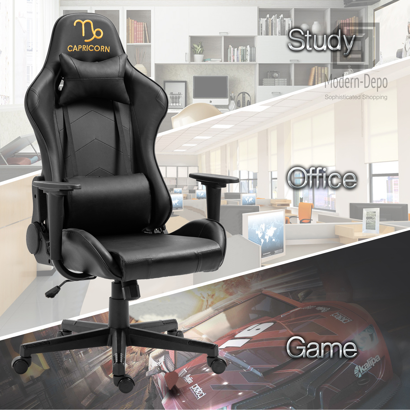 Ergonomic Racing Gaming Chair Swivel Recliner Office Executive Computer Chair