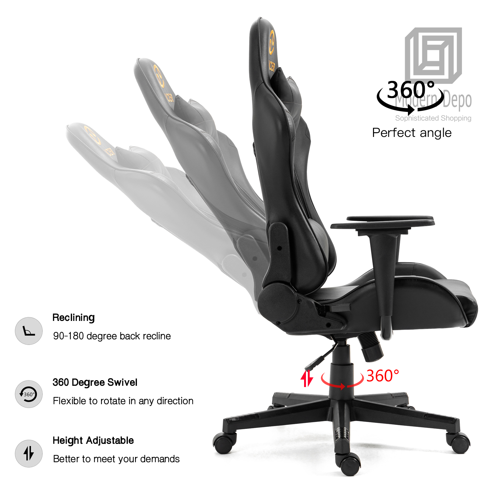 Ergonomic Racing Gaming Chair Swivel Recliner Office Executive Computer Chair