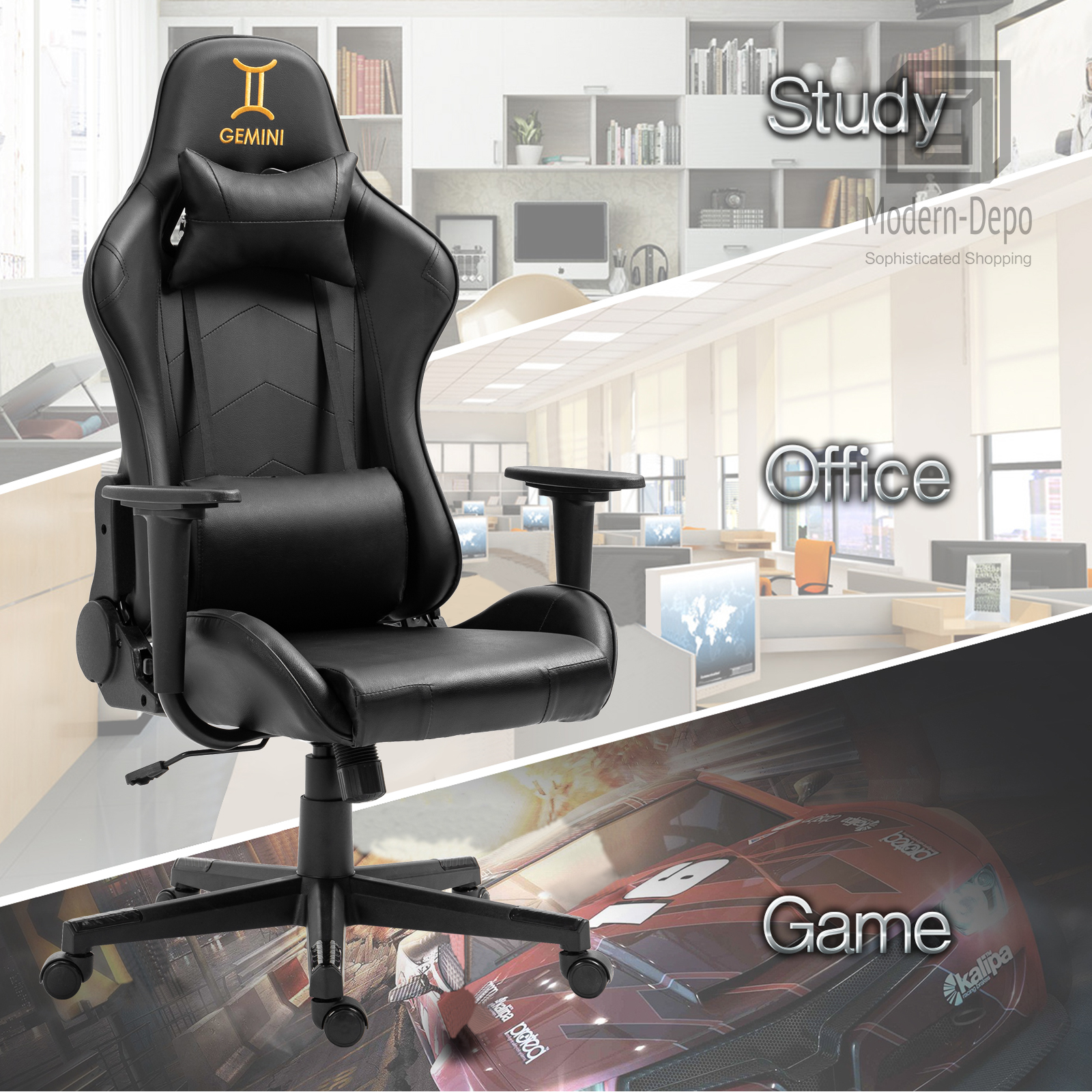 Ergonomic Racing Gaming Chair Swivel Recliner Office Executive Computer Chair