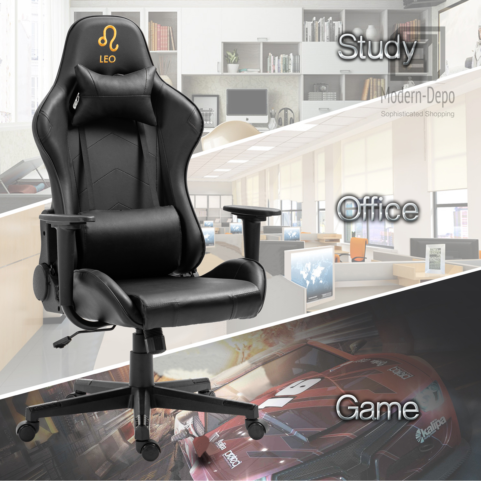 Ergonomic Racing Gaming Chair Swivel Recliner Office Executive Computer Chair