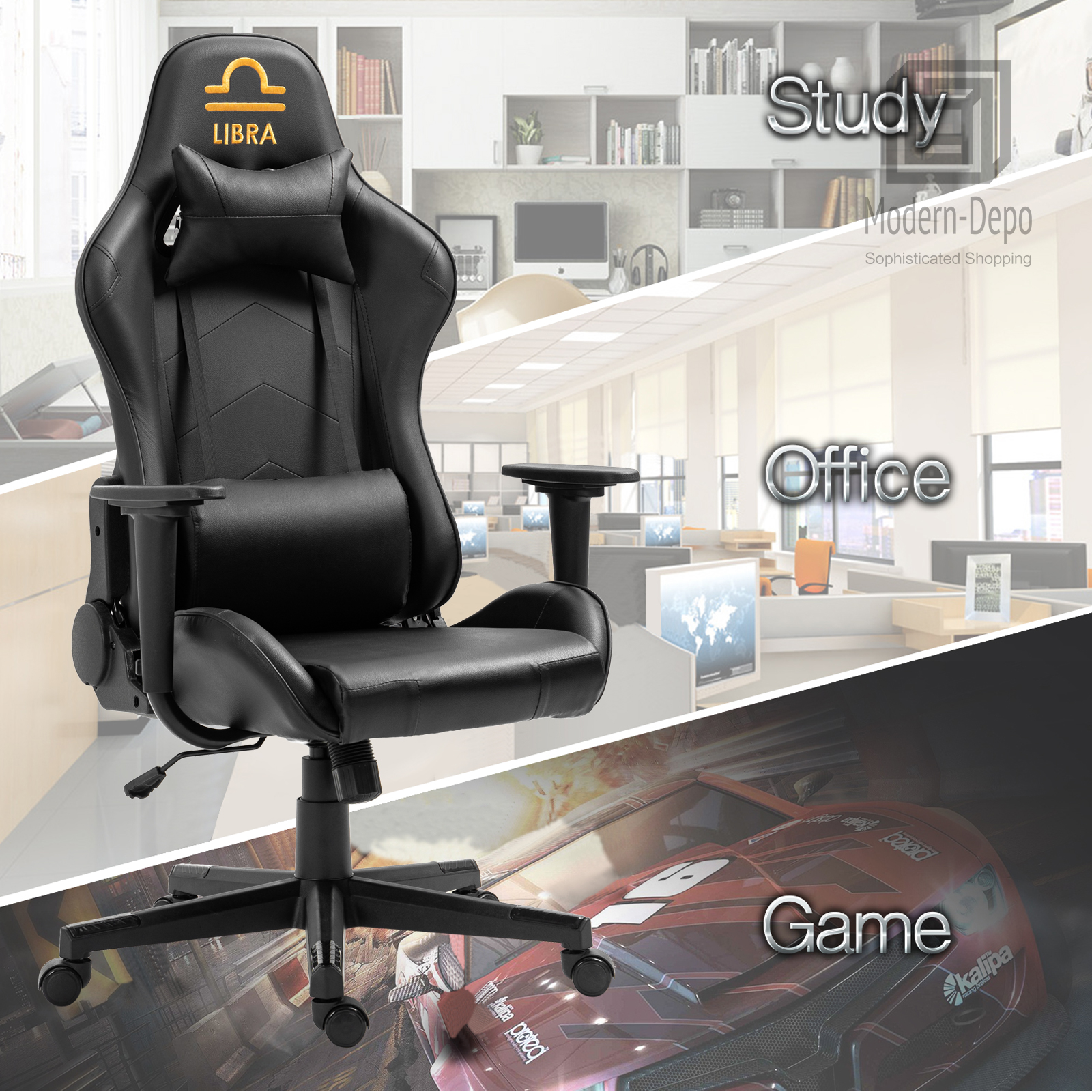 Ergonomic Racing Gaming Chair Swivel Recliner Office Executive Computer Chair