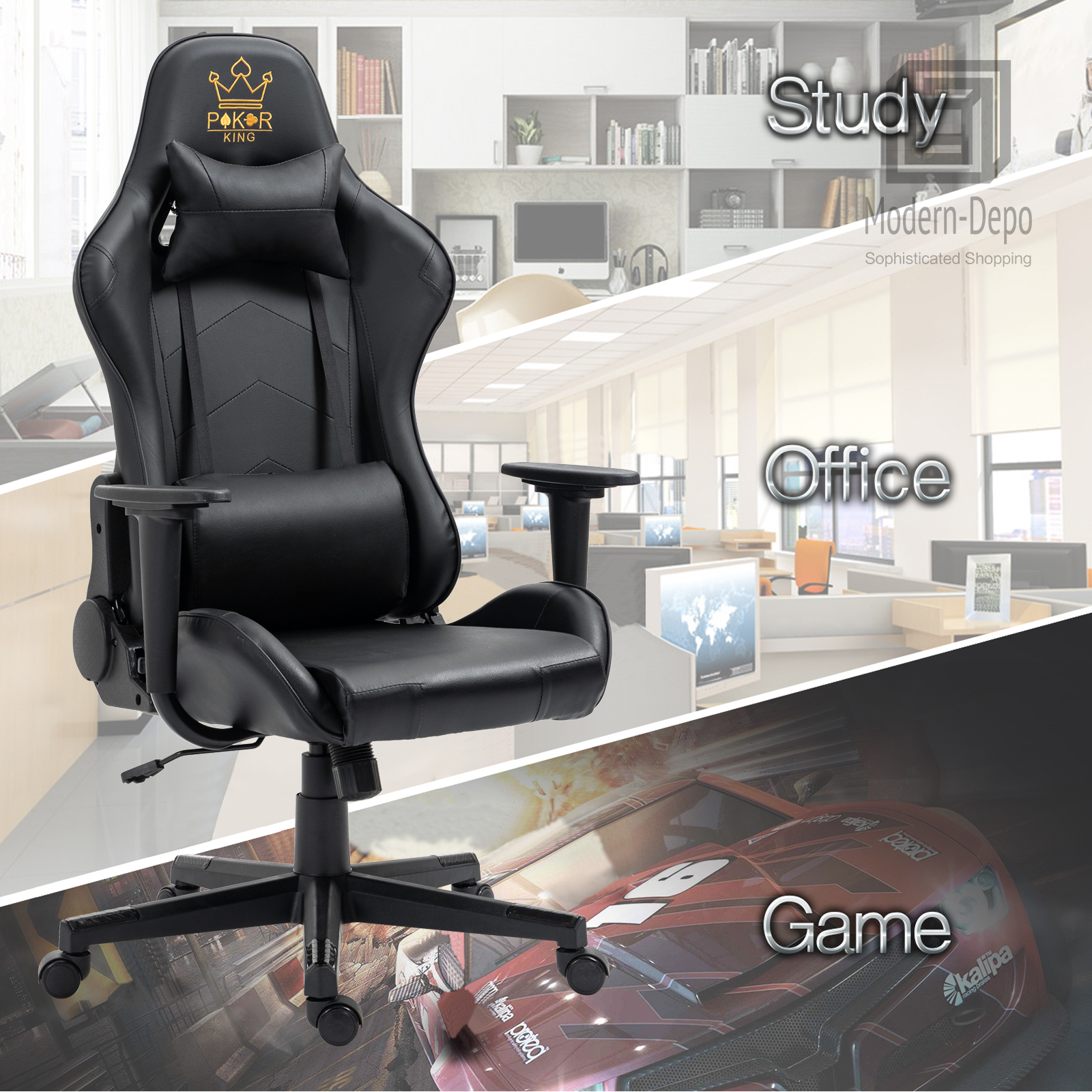 Ergonomic Racing Gaming Chair Swivel Recliner Office Executive Computer Chair