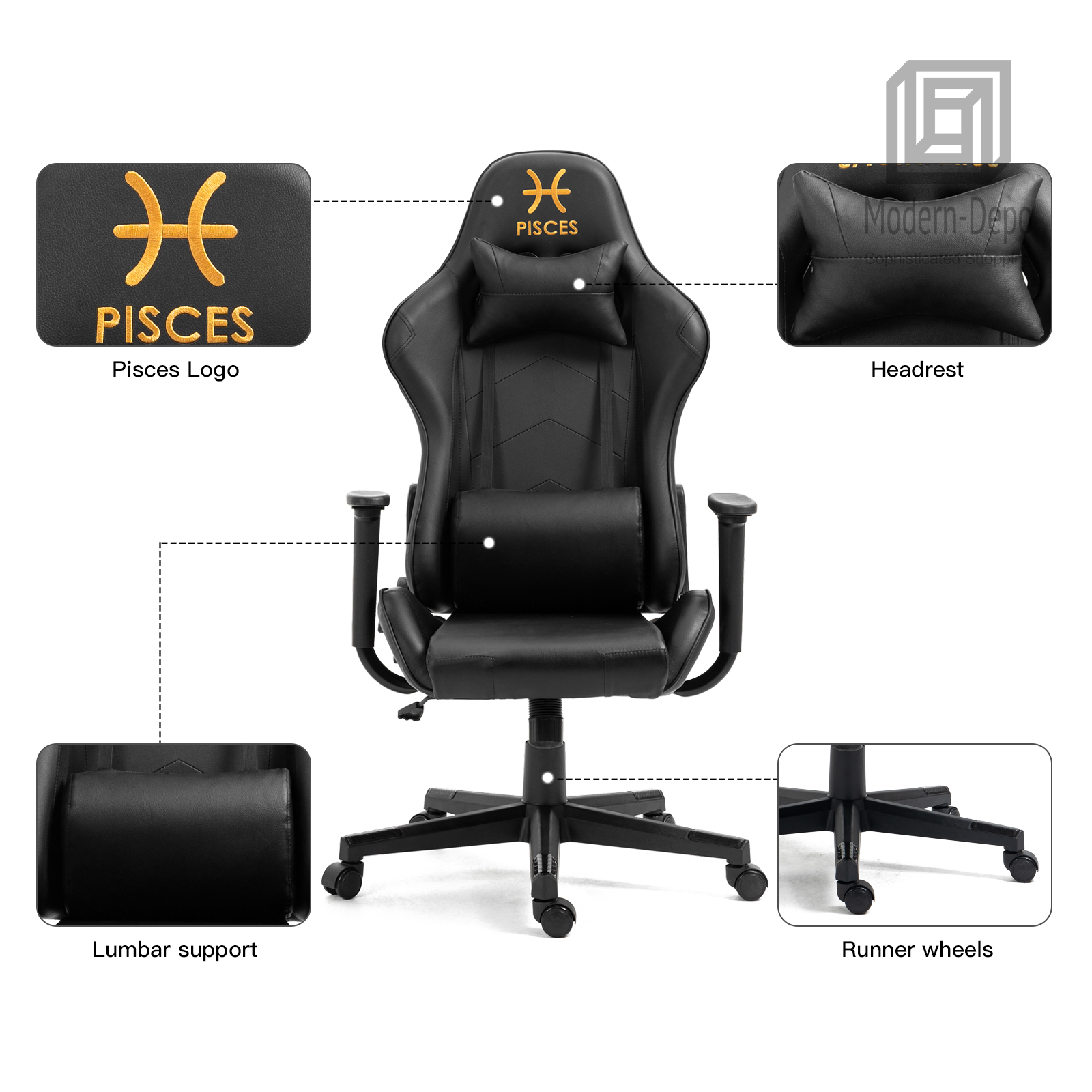 Ergonomic Racing Gaming Chair Swivel Recliner Office Executive Computer Chair