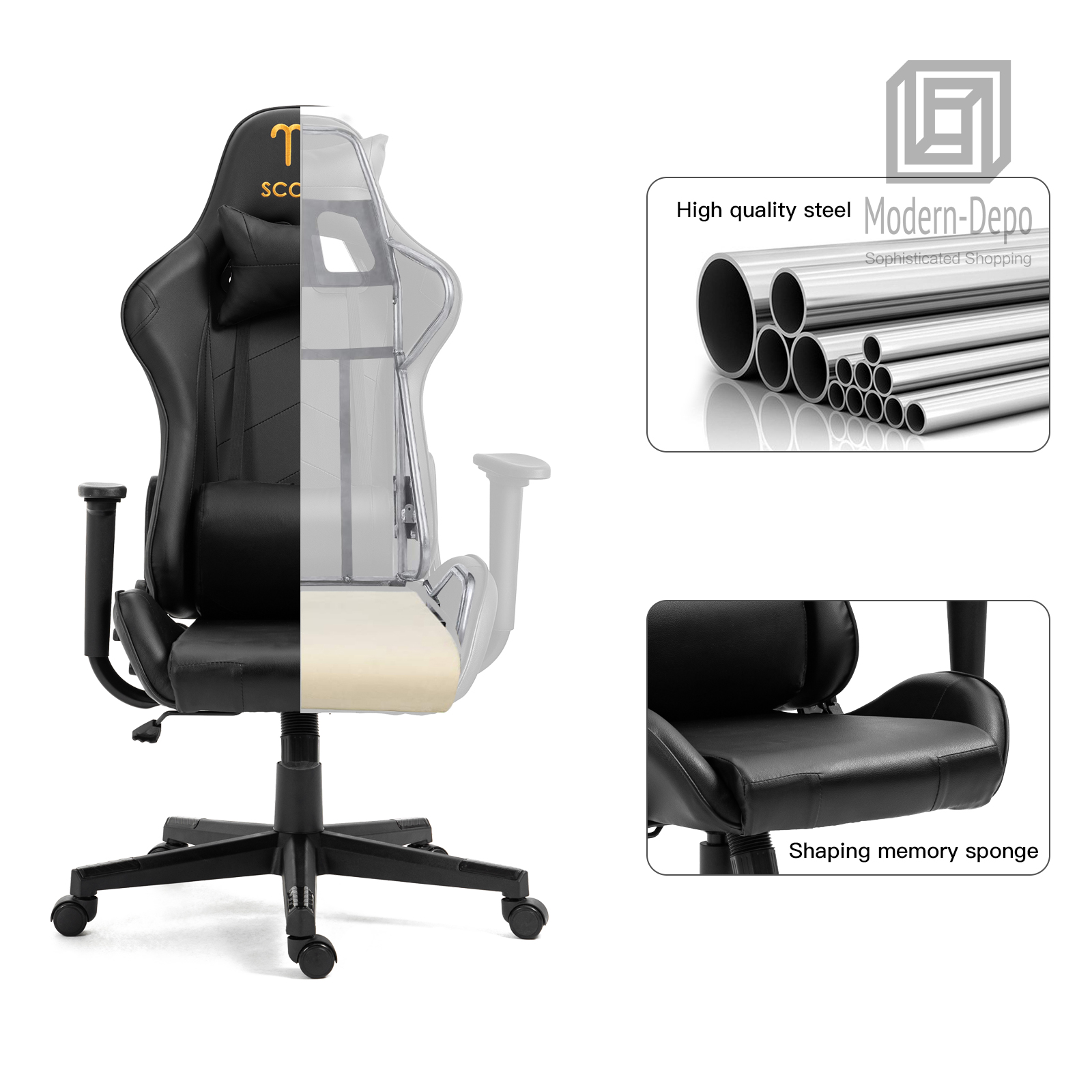 Ergonomic Racing Gaming Chair Swivel Recliner Office Executive Computer Chair