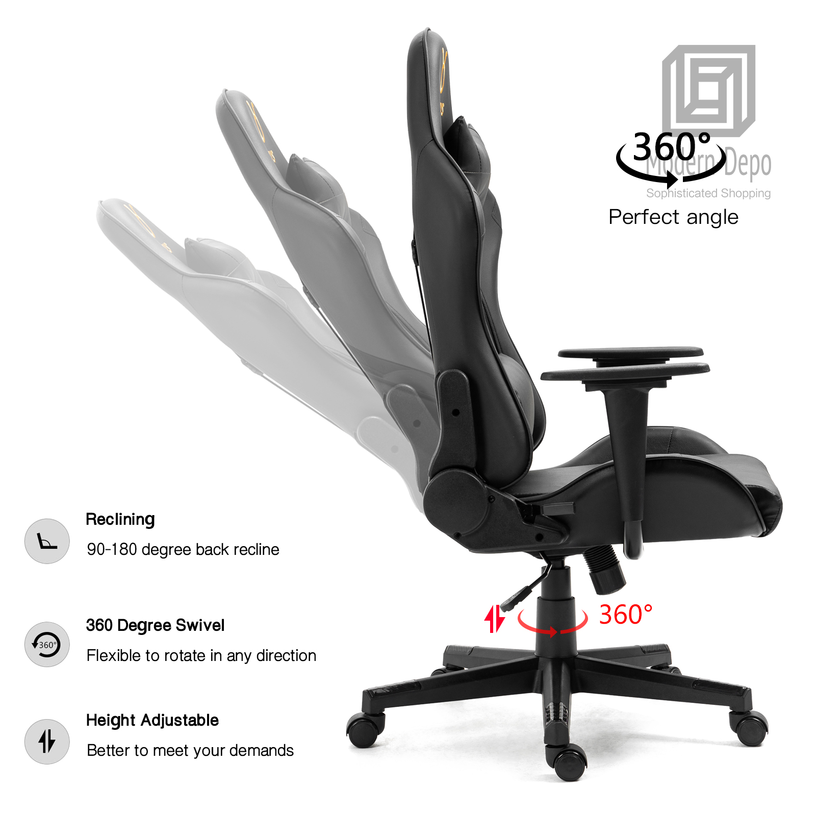 Ergonomic Racing Gaming Chair Swivel Recliner Office Executive Computer Chair