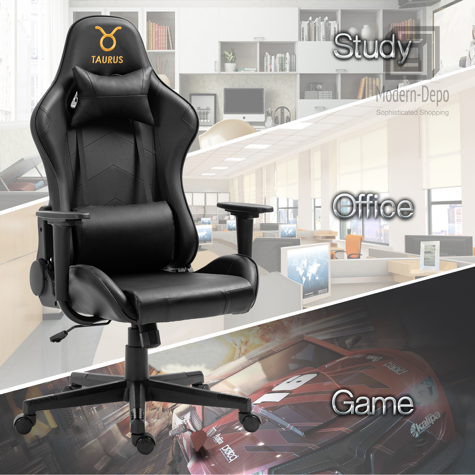 Ergonomic Racing Gaming Chair Swivel Recliner Office Executive Computer Chair