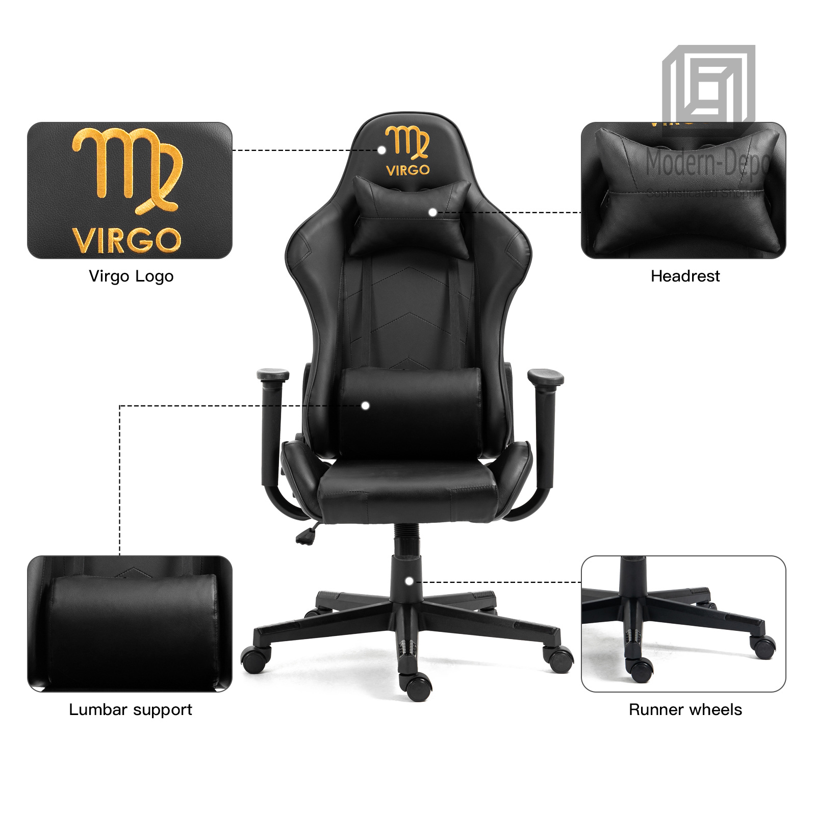 Ergonomic Racing Gaming Chair Swivel Recliner Office Executive Computer Chair