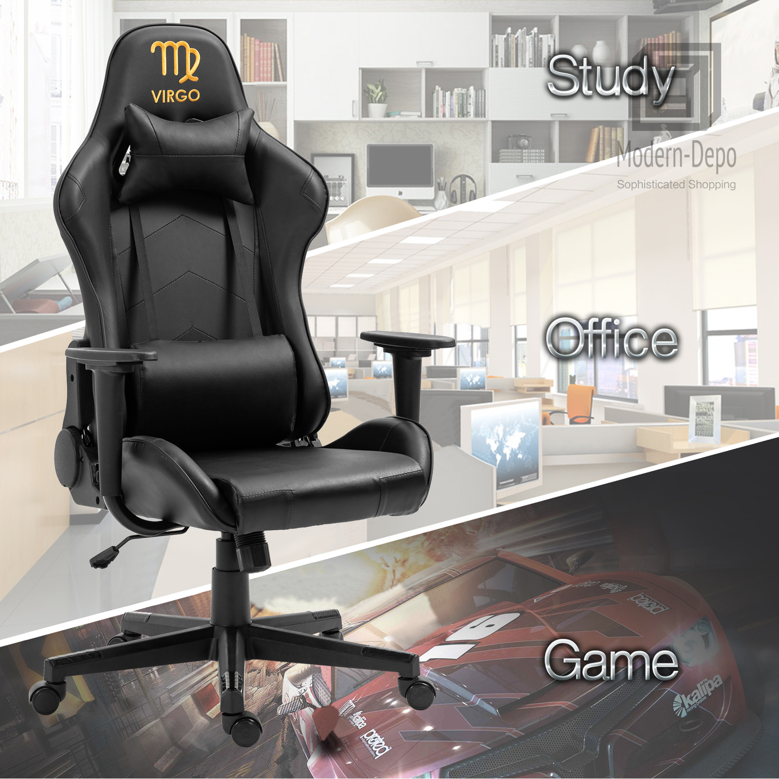 Ergonomic Racing Gaming Chair Swivel Recliner Office Executive Computer Chair