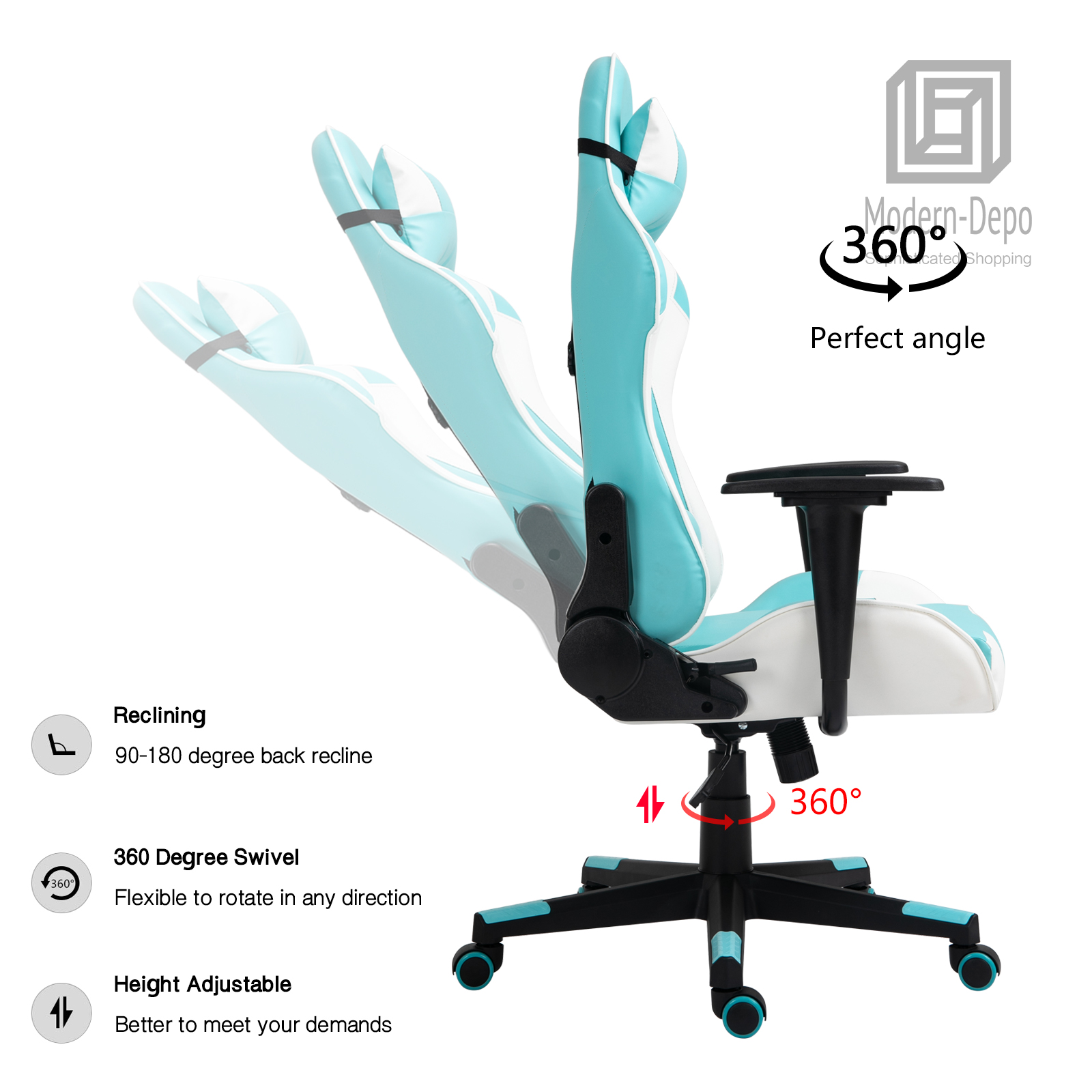 Ergonomic Racing Gaming Chair Swivel Recliner Office Executive Computer Chair