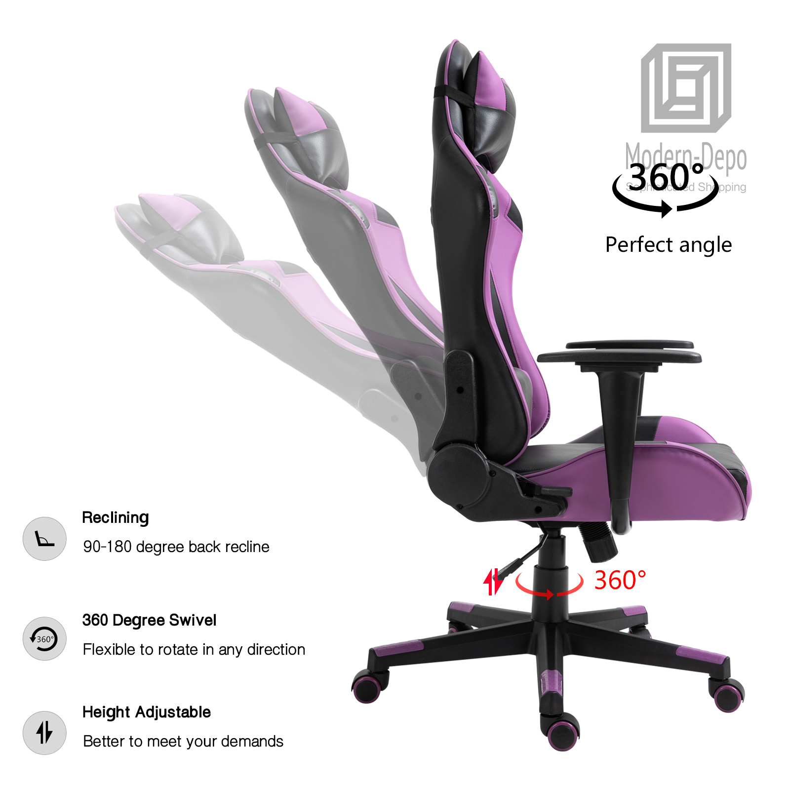 Ergonomic Racing Gaming Chair Swivel Recliner Office Executive Computer Chair