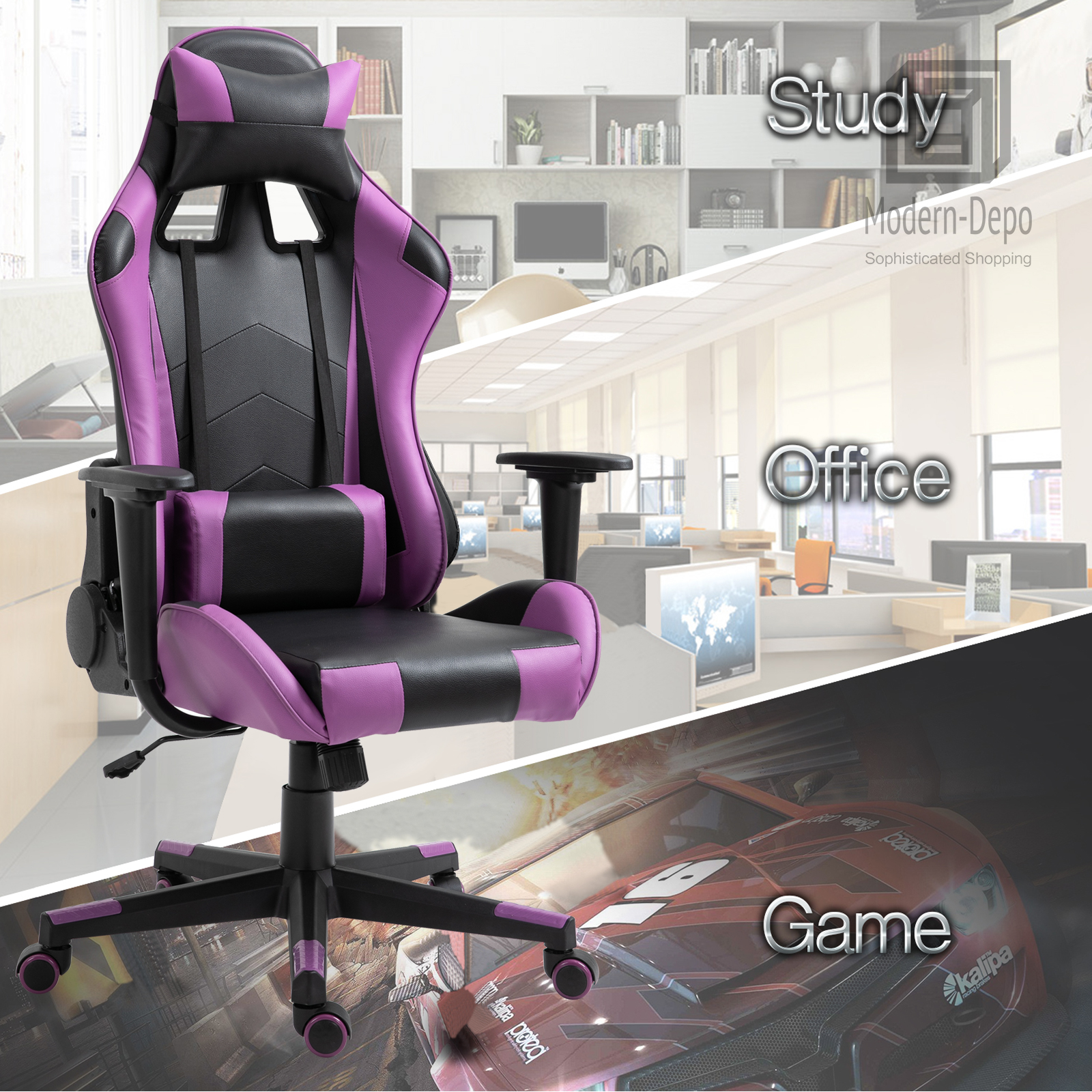 Ergonomic Racing Gaming Chair Swivel Recliner Office Executive Computer Chair